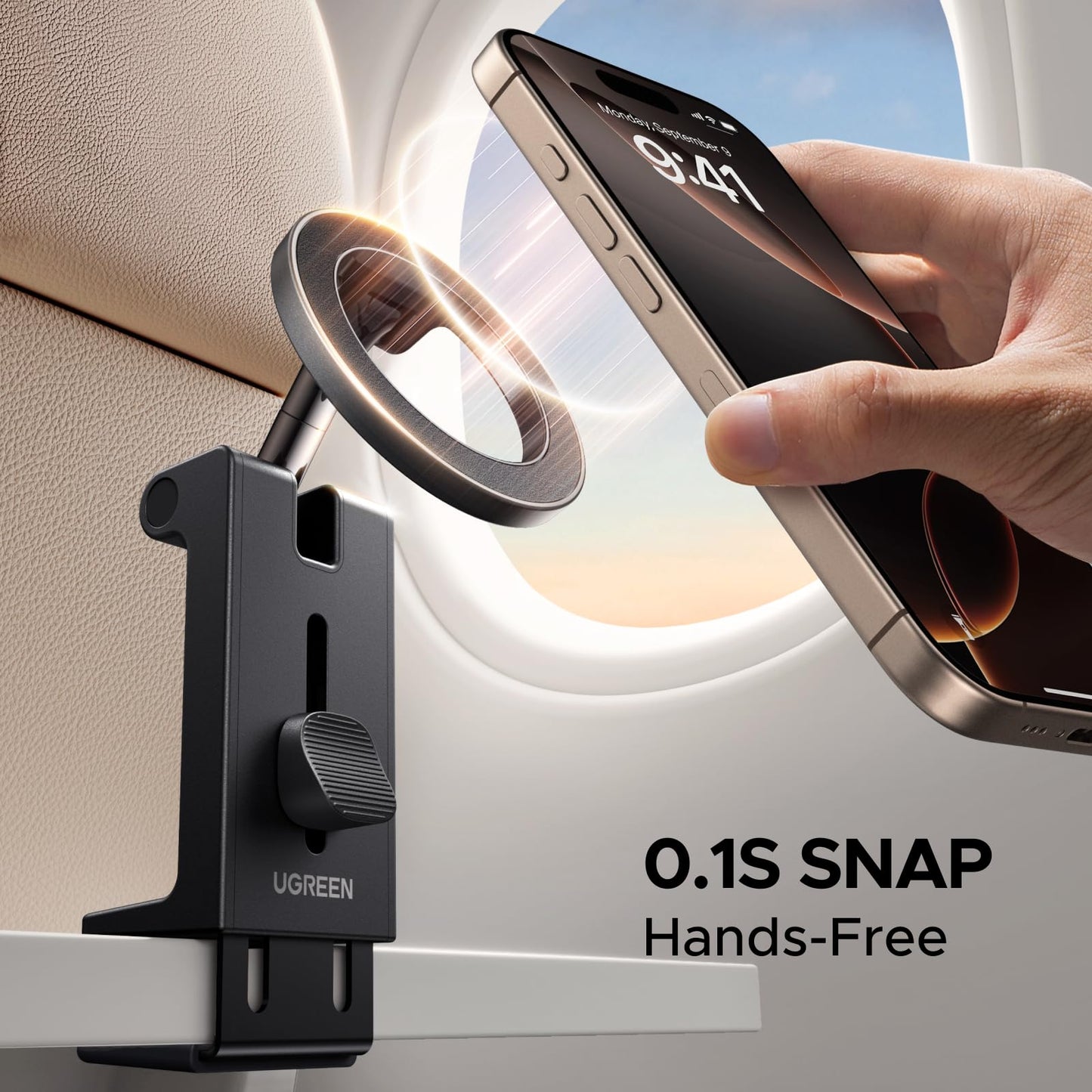 UGREEN Airplane Phone Holder for Magsafe Air Plane Travel Essentials Magnetic Phone Mount Compatible with iPhone 17 Air 16 15 14 Plus 13 12 Pro Max Mini Magsafe Case, Handsfree for Long Flight Flying - Medaid International
