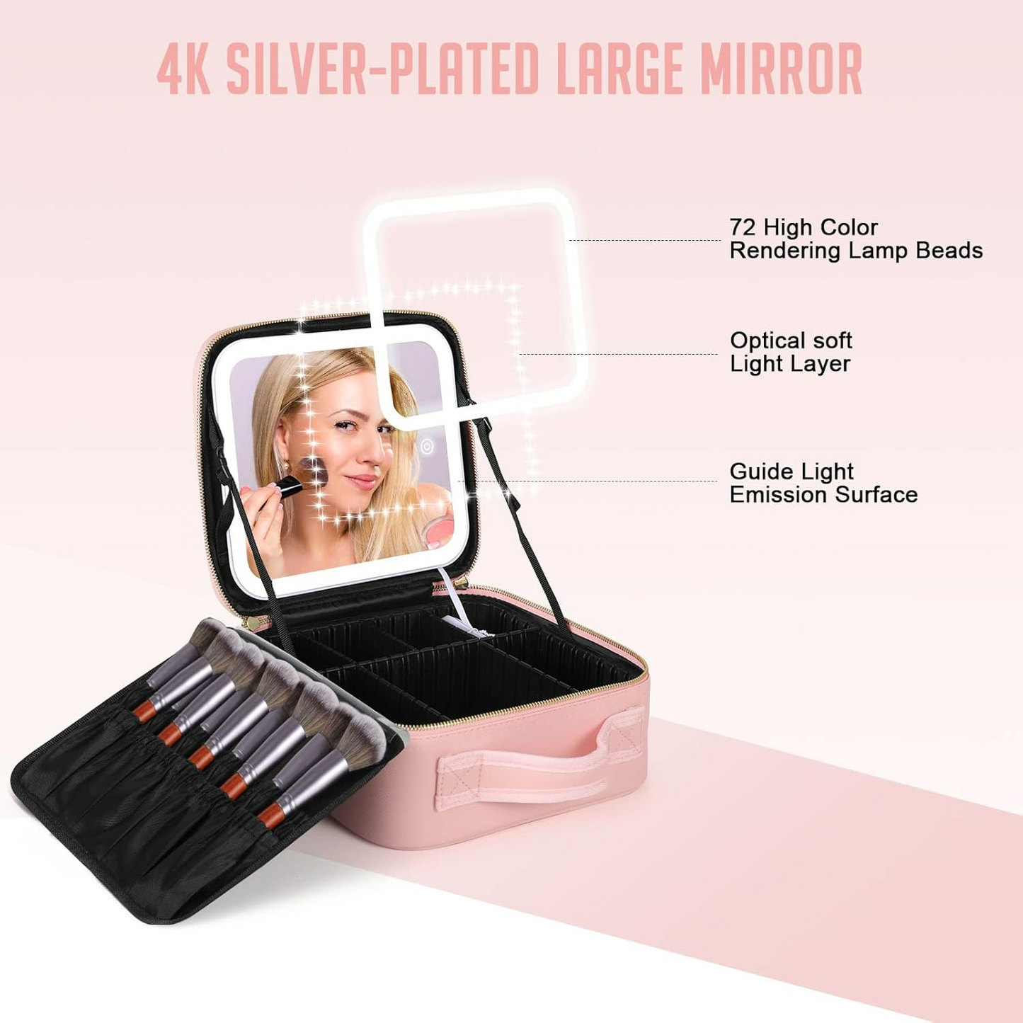 Adjustable Light Make up Bag with Mirror LED Light - Medaid International