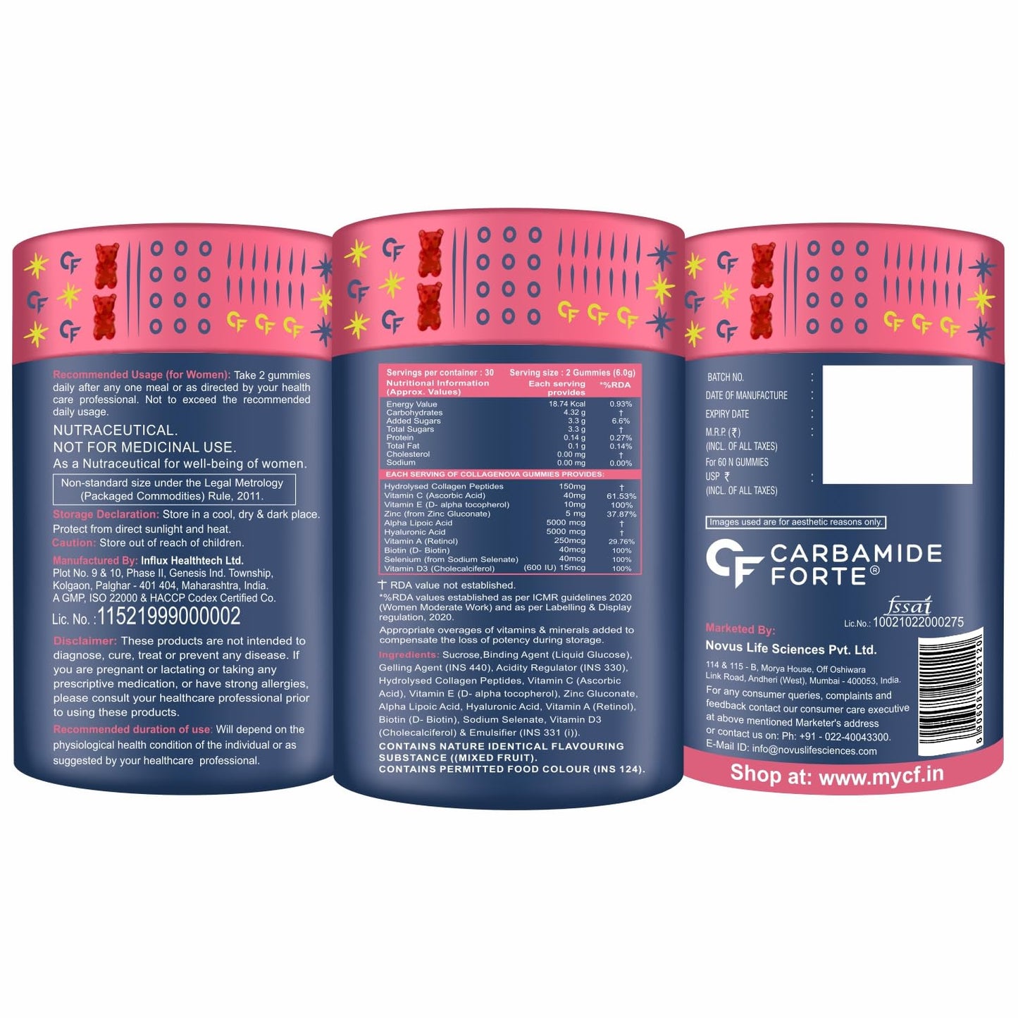 Collagen & Biotin Nutraceutical Gummies - Mixed Fruit Flavour by Carbamide Forte - Medaid International