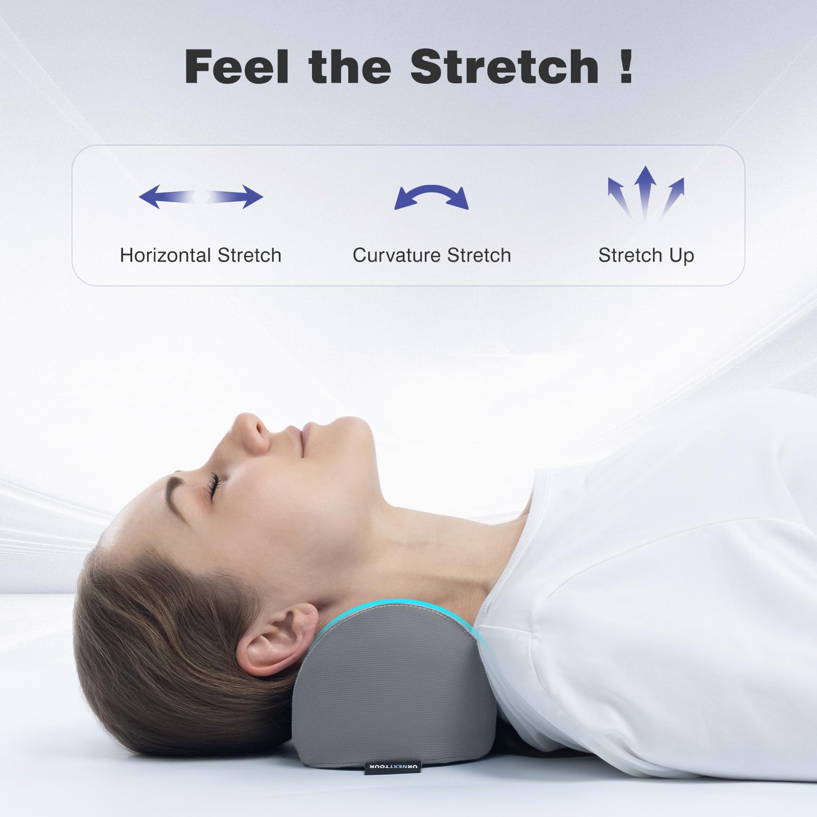 urnexttour Neck Cervical Pillow Cervical Traction Device Lumbar Support Memory Foam Roll Pillow Muscle Relief Shoulder Pain Relaxer Grey - Medaid International