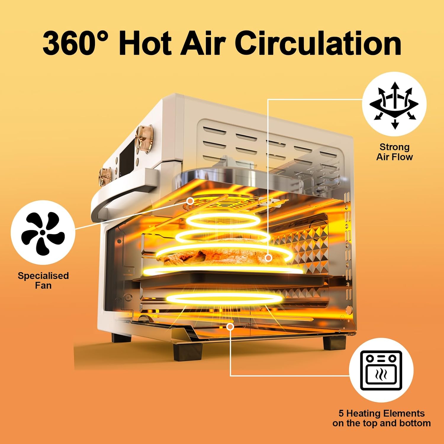 All In One,  XXXL 26L Air Fryer Oven, 1700W - Medaid International