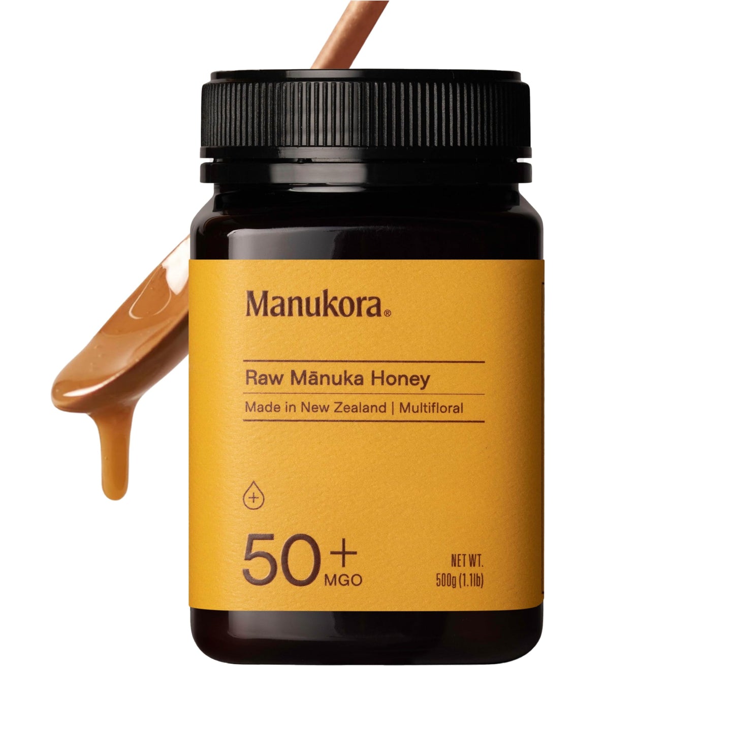 Manukora Raw Manuka Honey MGO 50+, New Zealand Honey, Non-GMO, 3rd-Party Tested, Glyphosate Residue Free Certified, 2000+ Natural Compounds, Traceable from Hive-to-Hand, Daily Wellness Support – 500g - Medaid International