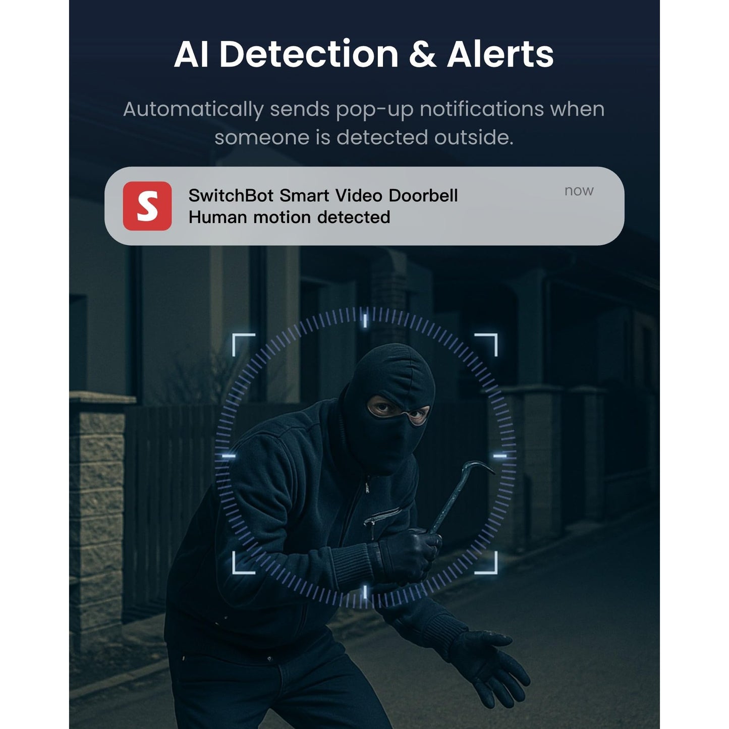 SwitchBot Video Doorbell Camera Wireless with Monitor, No Subscription, 4.3 Inch Screen, Battery Powered, Head-to-Toe View, 2K FHD, 2-Way Audio, Motion Detection, Works with Alexa/Goole/Home Assistant - Medaid International