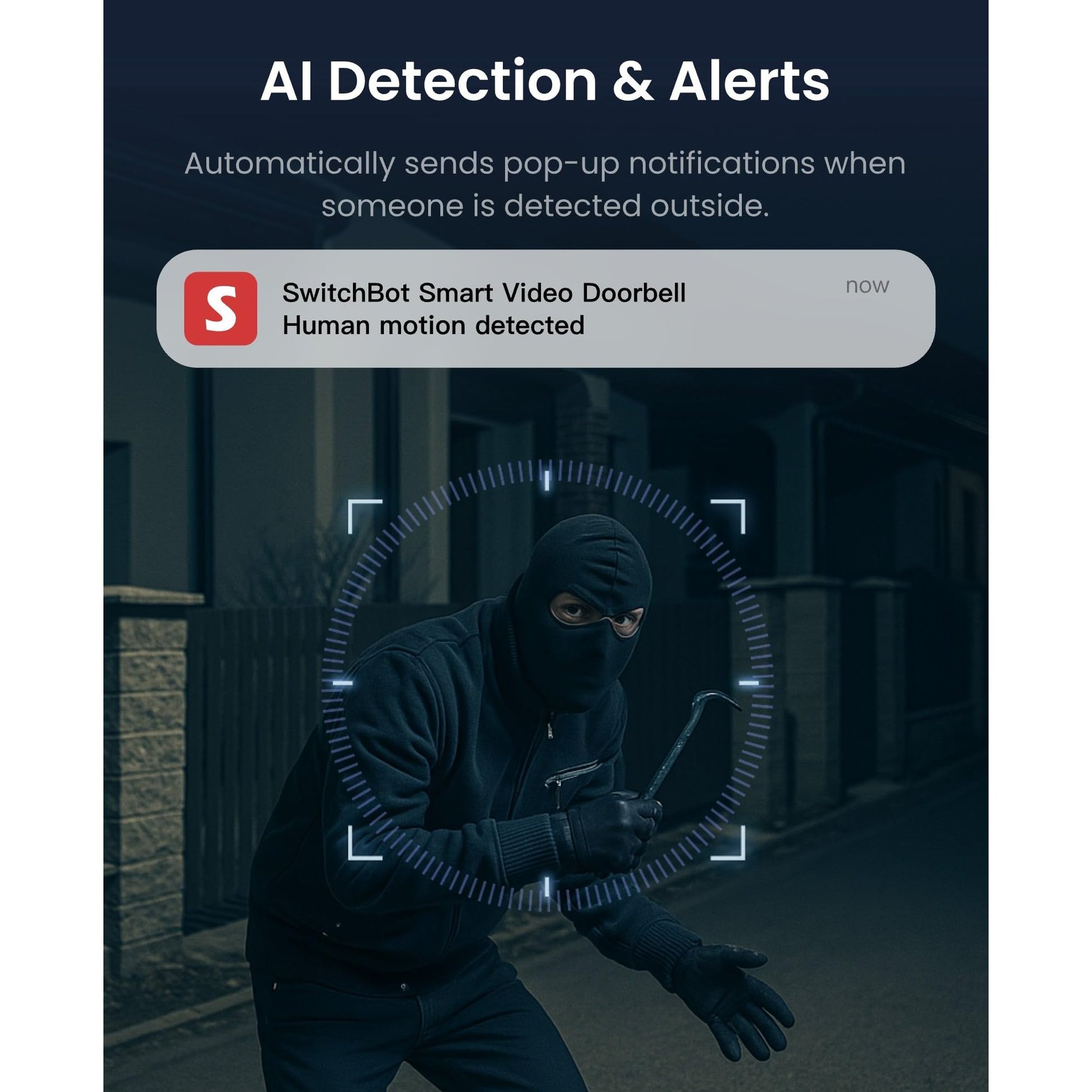 SwitchBot Video Doorbell Camera Wireless with Monitor, No Subscription, 4.3 Inch Screen, Battery Powered, Head-to-Toe View, 2K FHD, 2-Way Audio, Motion Detection, Works with Alexa/Goole/Home Assistant - Medaid International