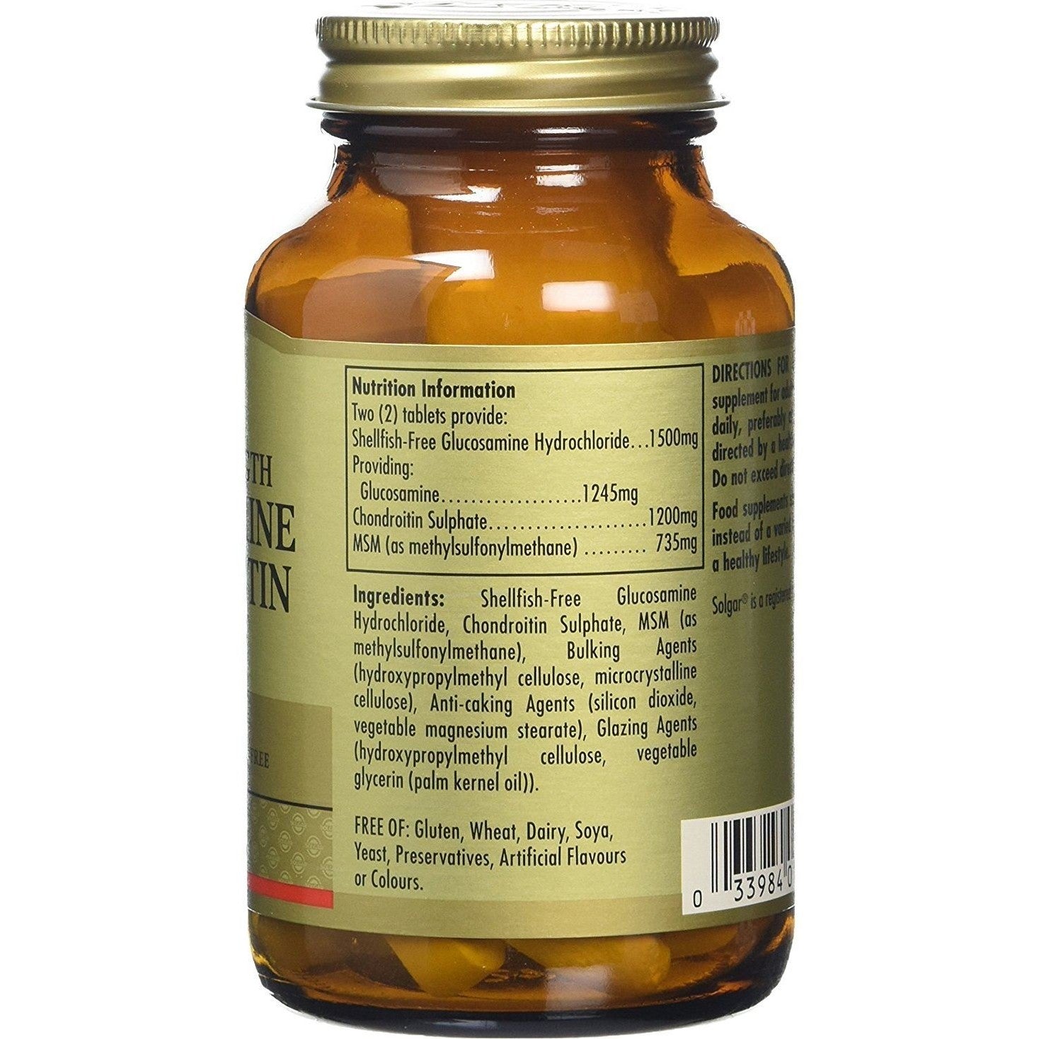 Solgar Triple Strength Glucosamine Chondroitin MSM, 60 Tablets - Promotes Healthy Joints, Supports Comfortable Movement - Shellfish Free - Gluten Free, Dairy Free - 30 Servings - Medaid International