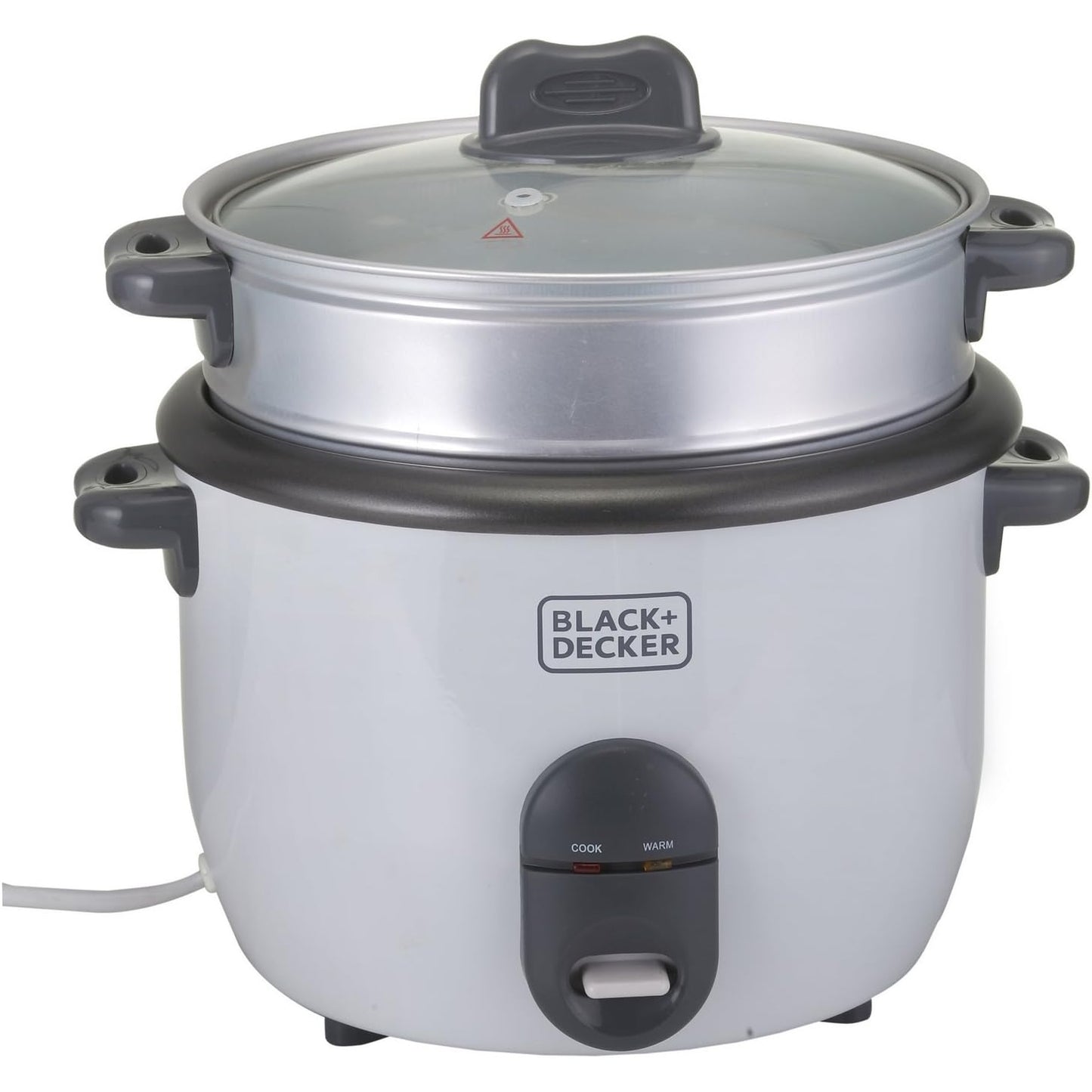 Black & Decker 350W 0.6L Rice Cooker With Removable NonStick Bowl, Steaming Tray, Water Level Indicator And A Glass Lid With Cool Touch, For Healthy Meals RC650-B5 2 Years Warranty - Medaid - Lebanon