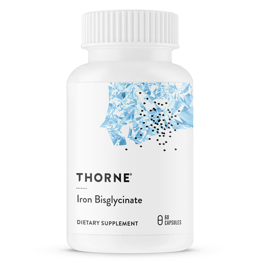 THORNE - Iron Bisglycinate - 25 mg Iron Supplement for Enhanced Absorption Without Gastrointestinal Side Effects* - NSF Certified for Sport - Gluten-Free - 60 Capsules - Medaid International