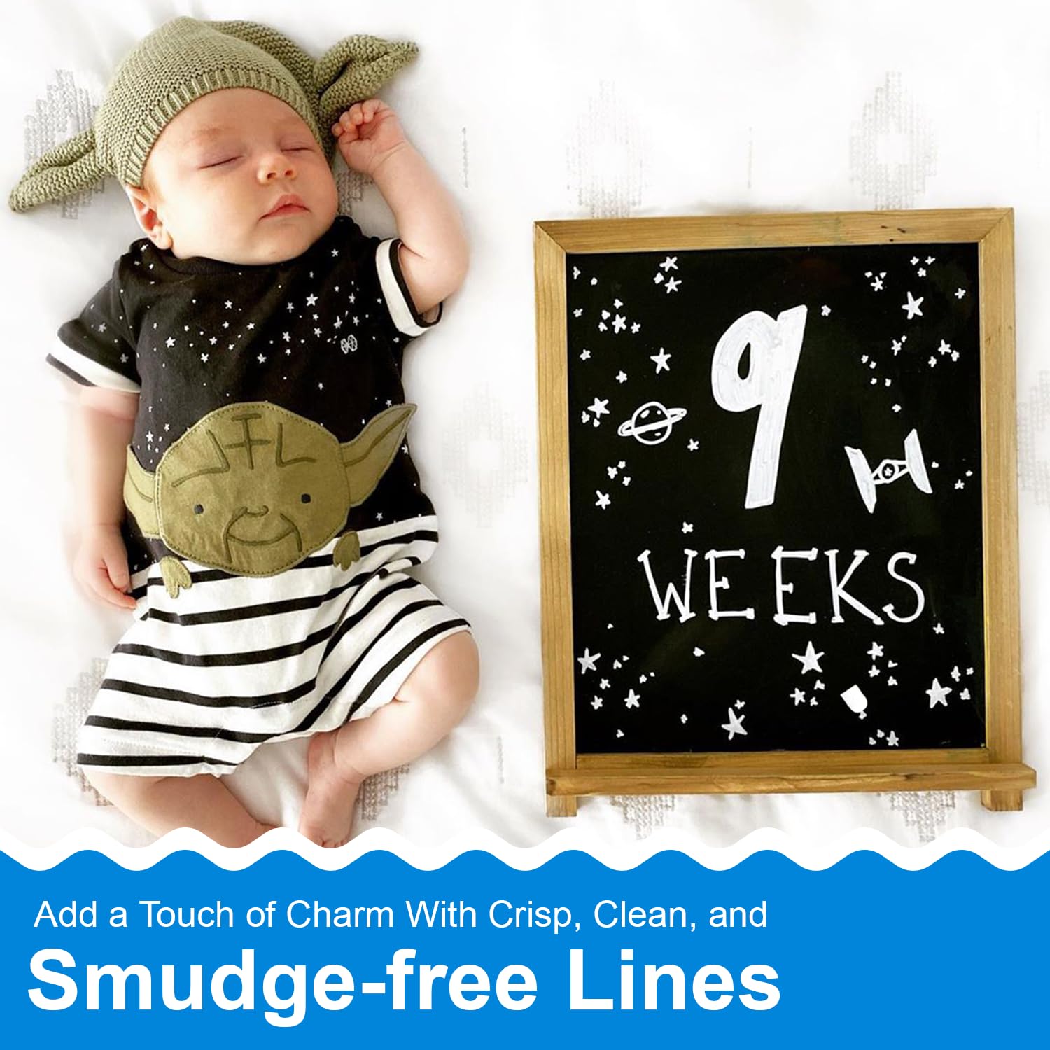 Funcils 6 White Chalk Markers for Chalkboard (6 Pack - 1mm Extra Fine + 3mm Fine Tip + 6mm Bold) | White Liquid Chalkboard Markers Erasable, Dry Erase Chalk Pens for Window, Bistro, Glass, Calendar - Medaid International