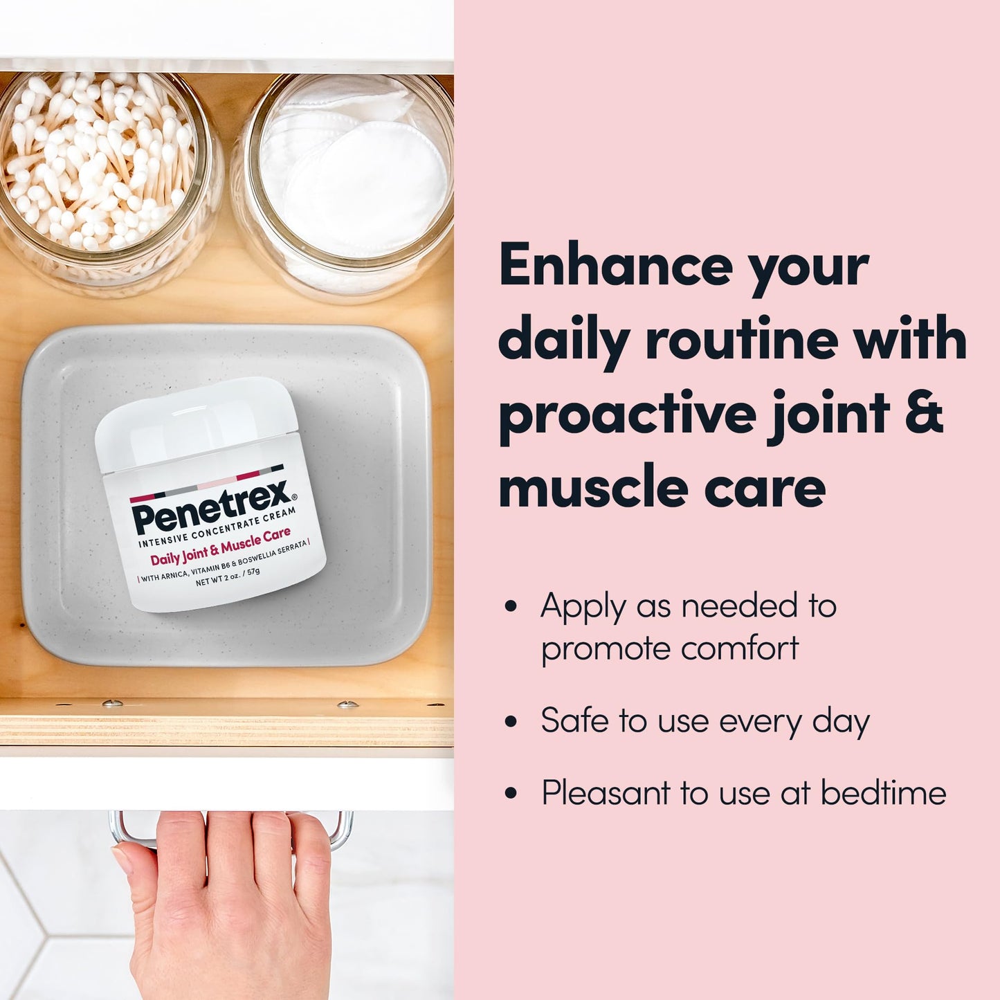 Penetrex Joint & Muscle Therapy - Soothing Muscle Rub for Back, Neck, Hands, Feet - Premium Whole Body Rub with Arnica, Vitamin B6 MSM & Boswellia - Non-Greasy 2oz Cream - Medaid International