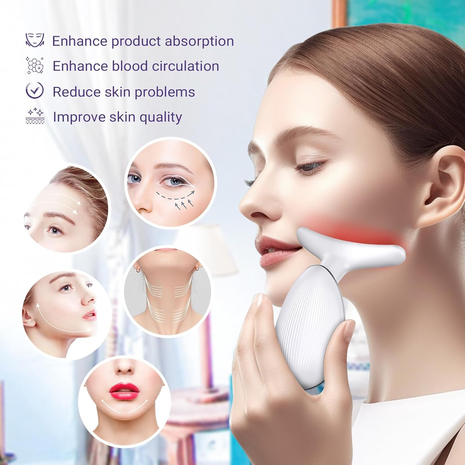 3 in 1 Vibration Face & Neck Massager ‚Äì Triple-Action Anti-Wrinkle Device for Skin Tightening, Lifting & Smoothing - Medaid International