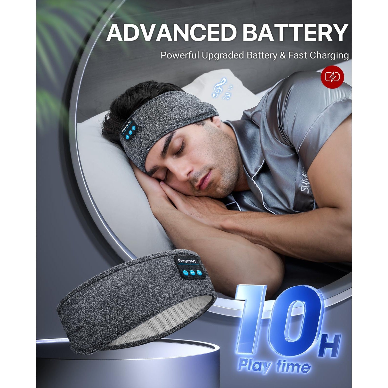 Perytong Sleep Headphones Wireless, Bluetooth Sports Headband Headphones with Ultra-Thin HD Stereo Speakers Perfect for Sleeping,Workout,Jogging,Yoga,Insomnia, Air Travel, Meditation - Medaid International