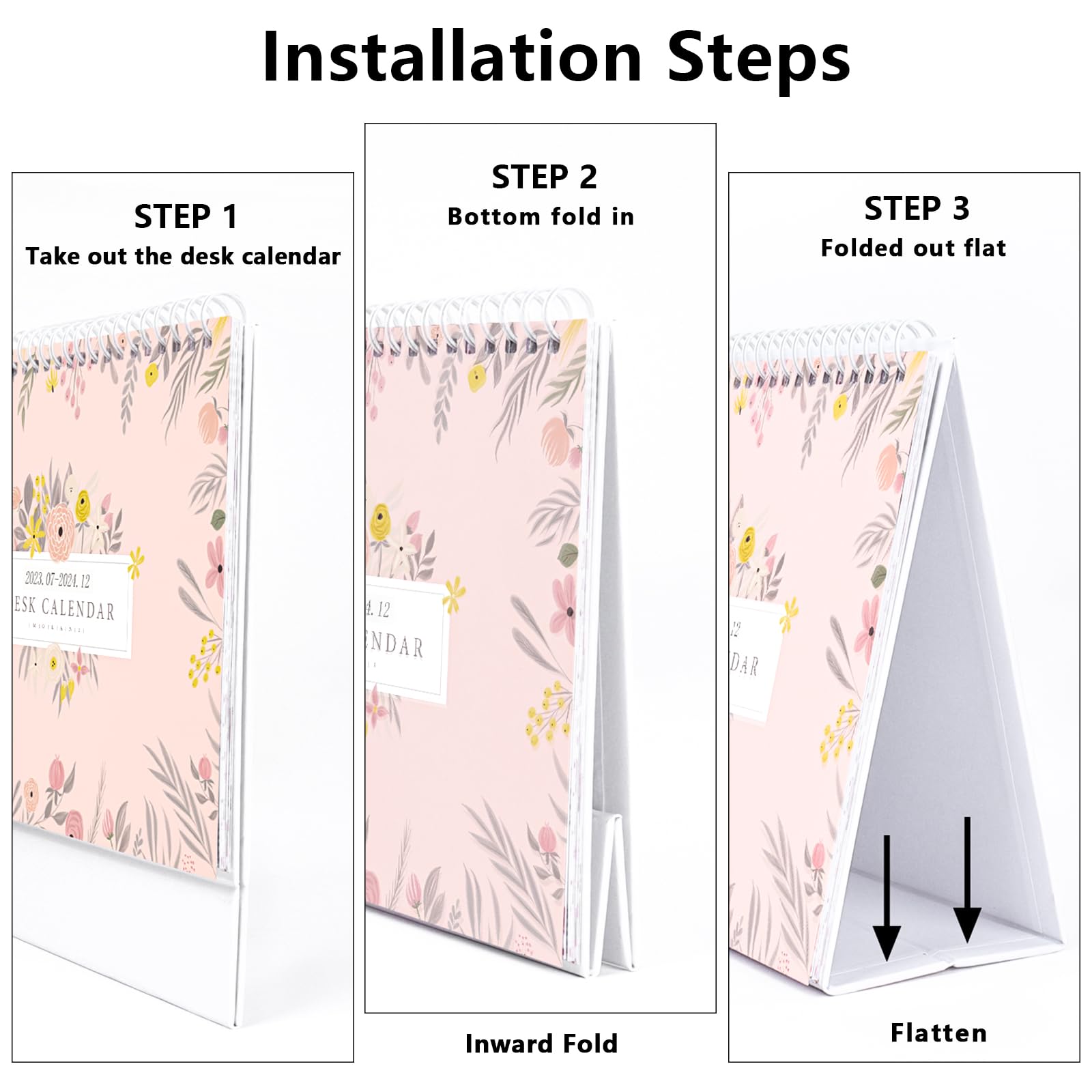 Small Desk Calendar 2026-2027, Mokani Standing Desktop Calendar (Jan.2026-Jun.2027), Academic Flip Calender with Stickers & US Holidays Marked (8"x6") - Medaid International