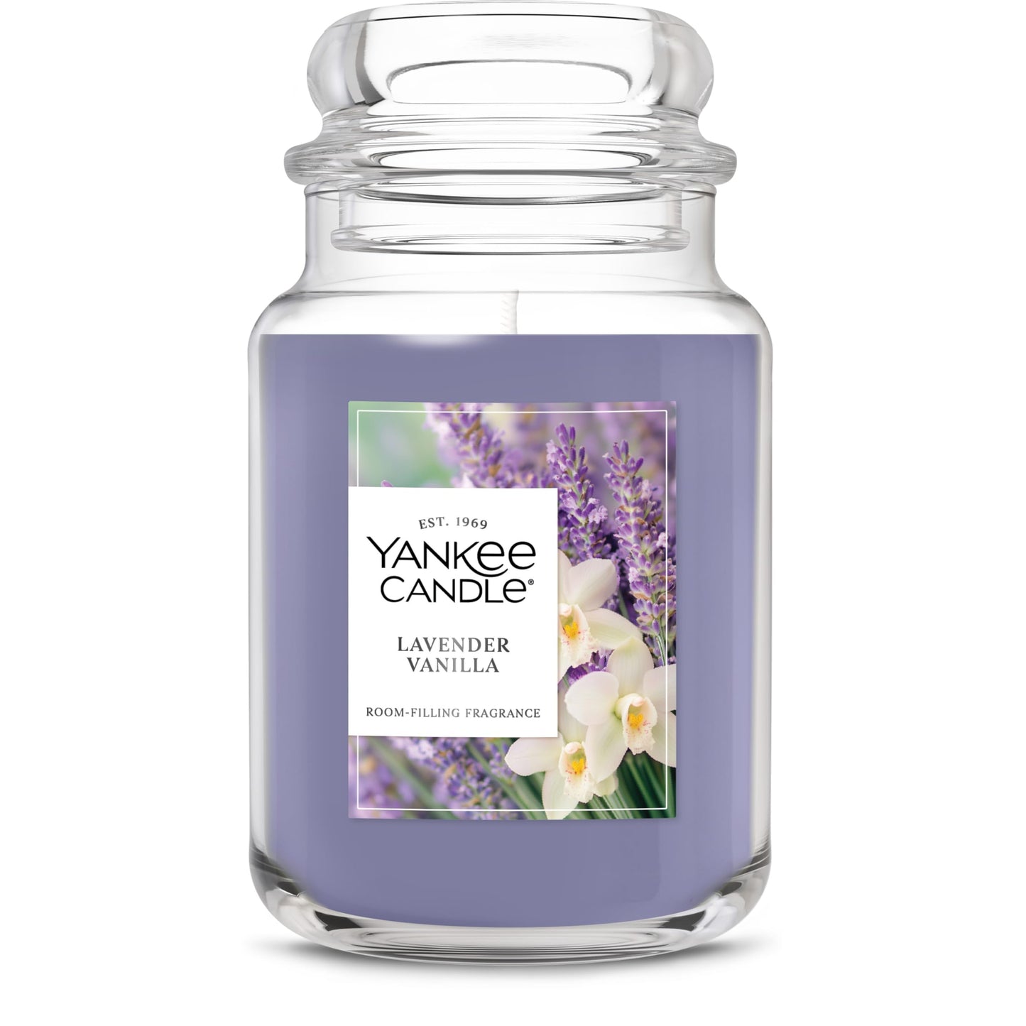 Yankee Candle Lavender Vanilla Scented Candle, 22oz Large Jar with up to 150 Hour Burn Time, Giftable - Medaid International
