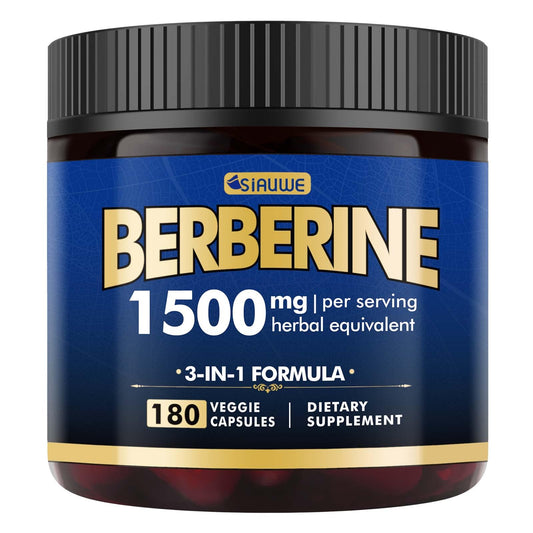 Berberine Supplement - Berberine Weight Loss, High-Potency Berberine 1500MG of Berberine HCL, Plus Citrus Bergamot - for Metabolic, Digestive, and Immune Support - Vegan, Non-GMO, 180 Capsules - Medaid International