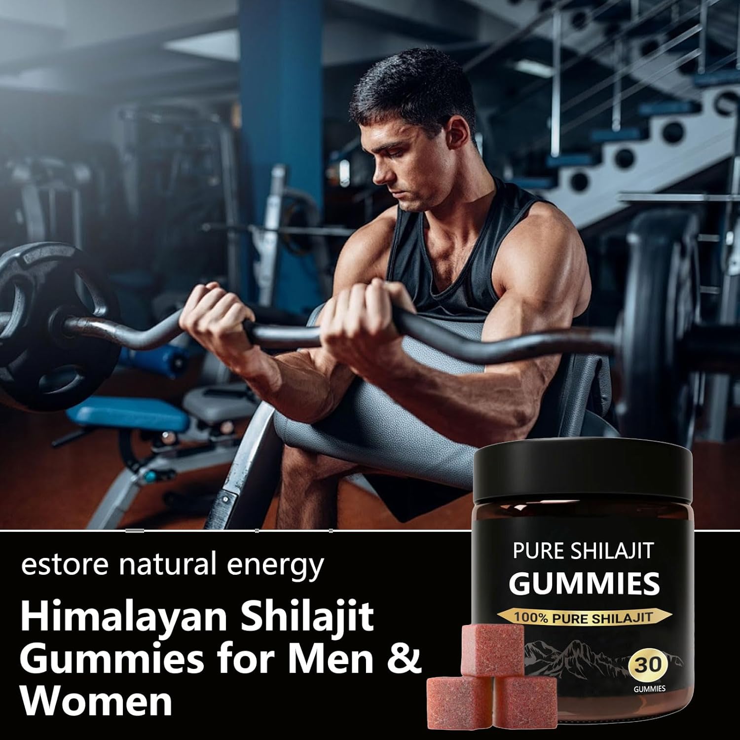 Xara Shilajit Gummies for Men, Pure Himalayan Shilajit Gummies, 85+ Tr – Medaid