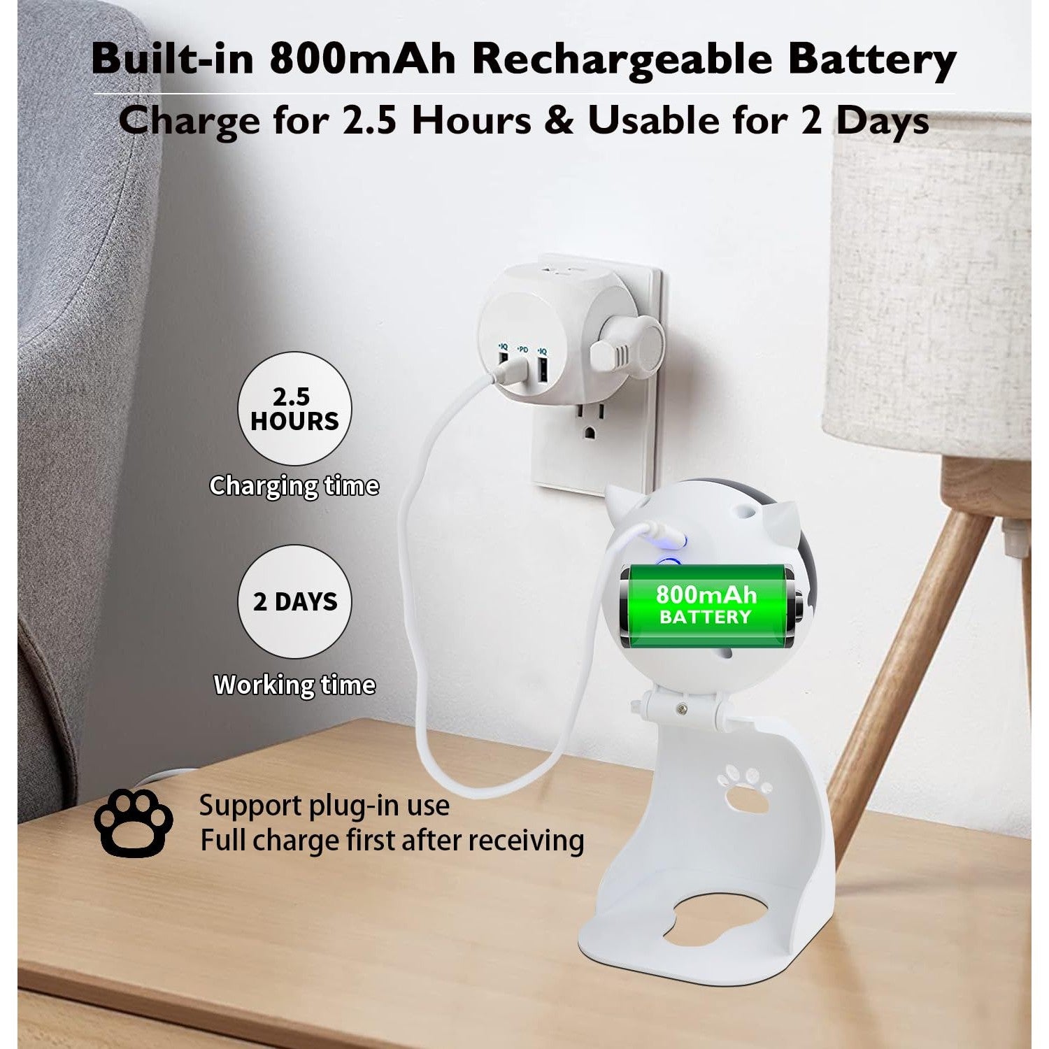 Goopow Interactive Laser Pointer Cat Toys for Indoor Cats,Cat Laser Toy Automatic for Bored Indoor Adult Cats/Kittens/Dogs,USB Rechargeable,3 Speed Modes(Gray) - Medaid International