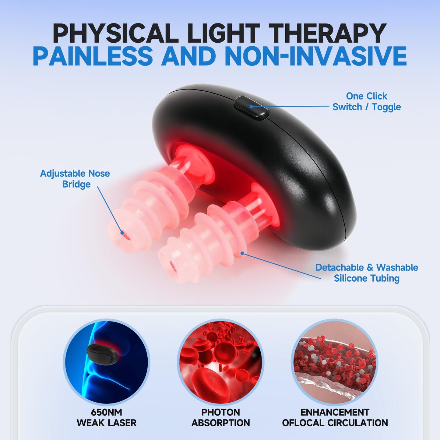 Colds Red Light Nasal Therapy Device, Red Light Nasal Therapy Instrument Red Light Nasal Therapy for Nose, Nasal Soothing Device (2PCS-XL) - Medaid International