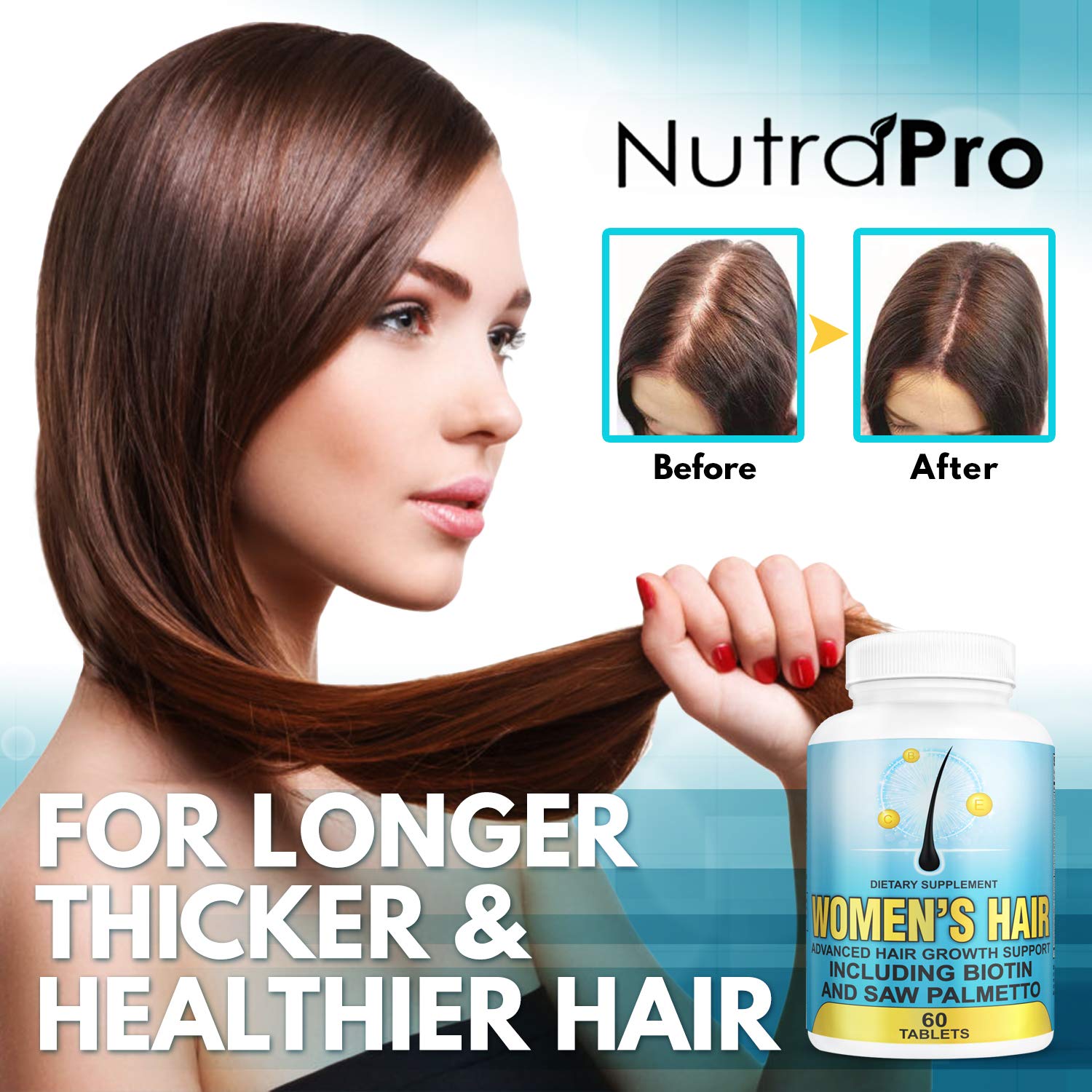Hair Growth Vitamins With Saw Palmetto for Women-DHT Blocker,Hair Growth Supplement for Thicker And Perfect Hair.Hair Growth Pills for Thinning Hair.Get Healthy,Glow,Longer,Thick Hair.With Biotin. - Medaid International