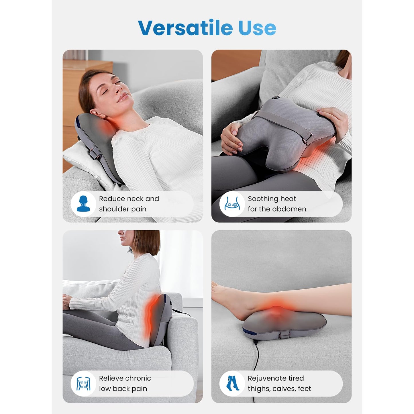 BOB AND BRAD Back Massager with Heat and Remote, EZBack Plus Corded Neck Massager for Pain Relief Deep Tissue, Shiatsu Massage Pillow with 3 Level for Full Body, FSA Eligible Ideal Gifts for Women - Medaid International