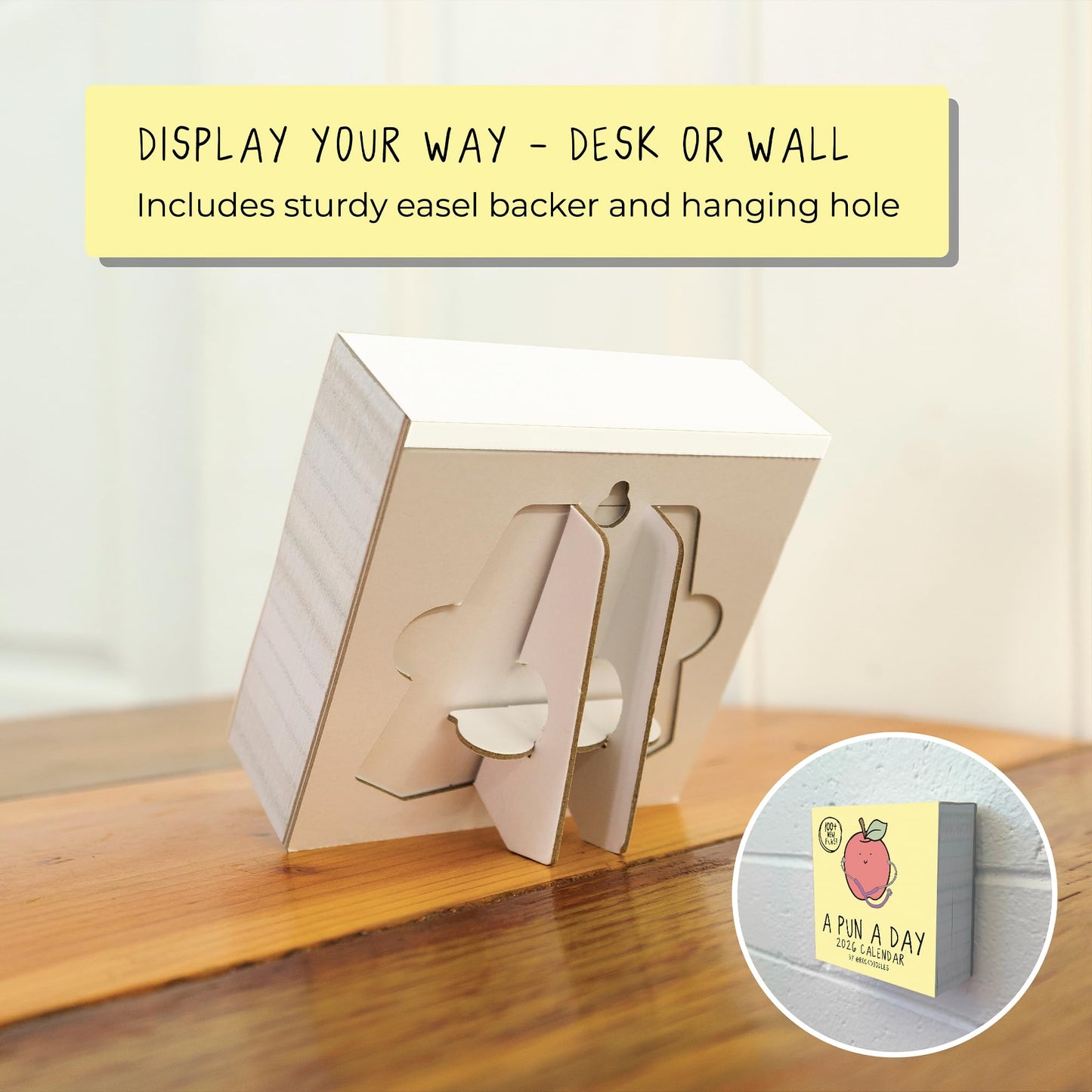 Rockdoodles 2026 Punny Day-to-Day Calendar | Funny Daily Desktop Calendar Christmas Stocking Stuffer Gift for Home or Office, Daily Tear Off Pages With New Puns | A Pun A Day by Rockdoodles - Medaid International