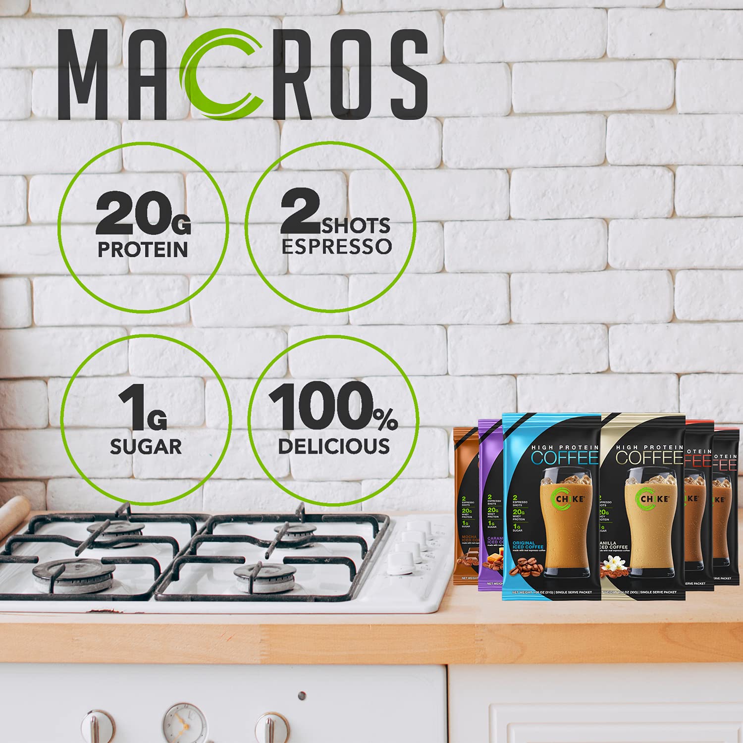 Chike High Protein Iced Coffee Sampler Pack, 20 G Protein, 2 Shots Espresso, 1 G Sugar, Keto Friendly and Gluten Free, 6 Single Serve Packets (packaging may vary) - Medaid International