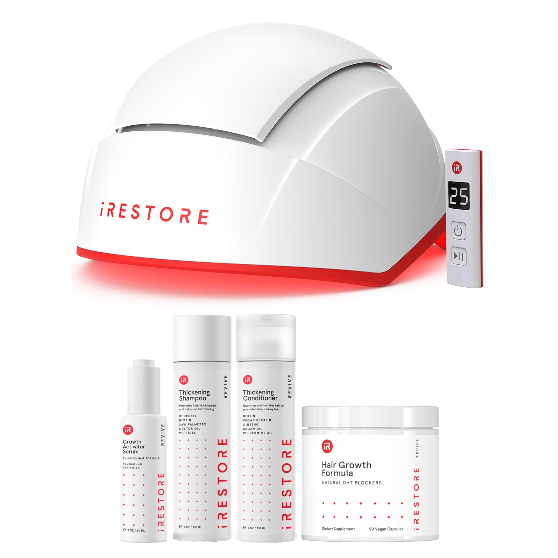 Complete Hair Growth Power Kit: Professional Hair Device + Hair Growth Supplement, Activator Serum, Thickening Shampoo & Conditioner - Medaid International