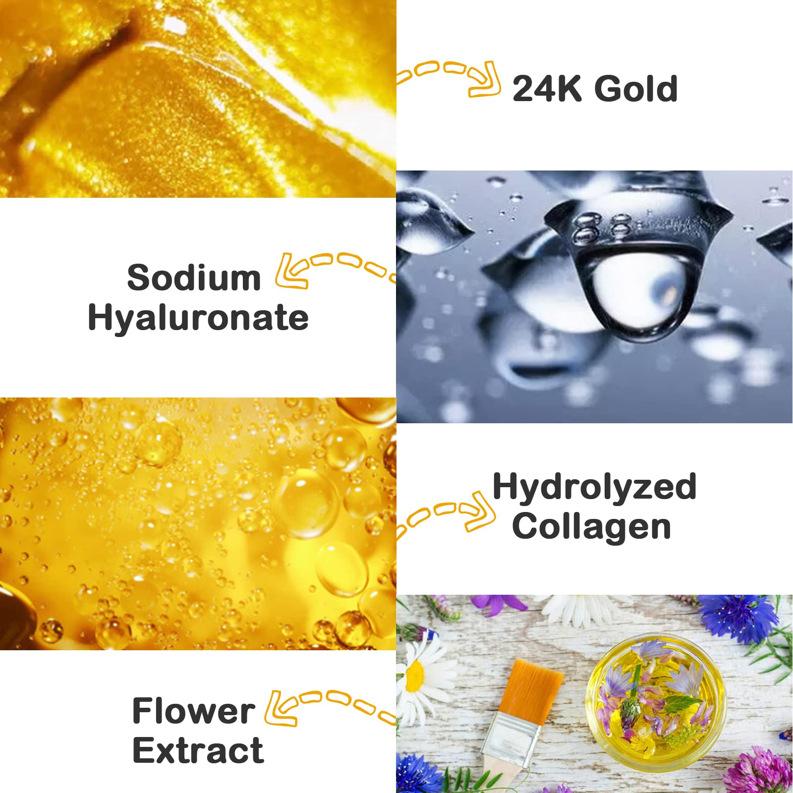 Adofect 12PC 24K Gold Gel Facial Masks Collagen Crystal Sheet Patch For Anti Aging, Puffiness, Anti Wrinkle, Moisturizing, Deep Tissue Rejuvenation and Hydrates Skin - Medaid International