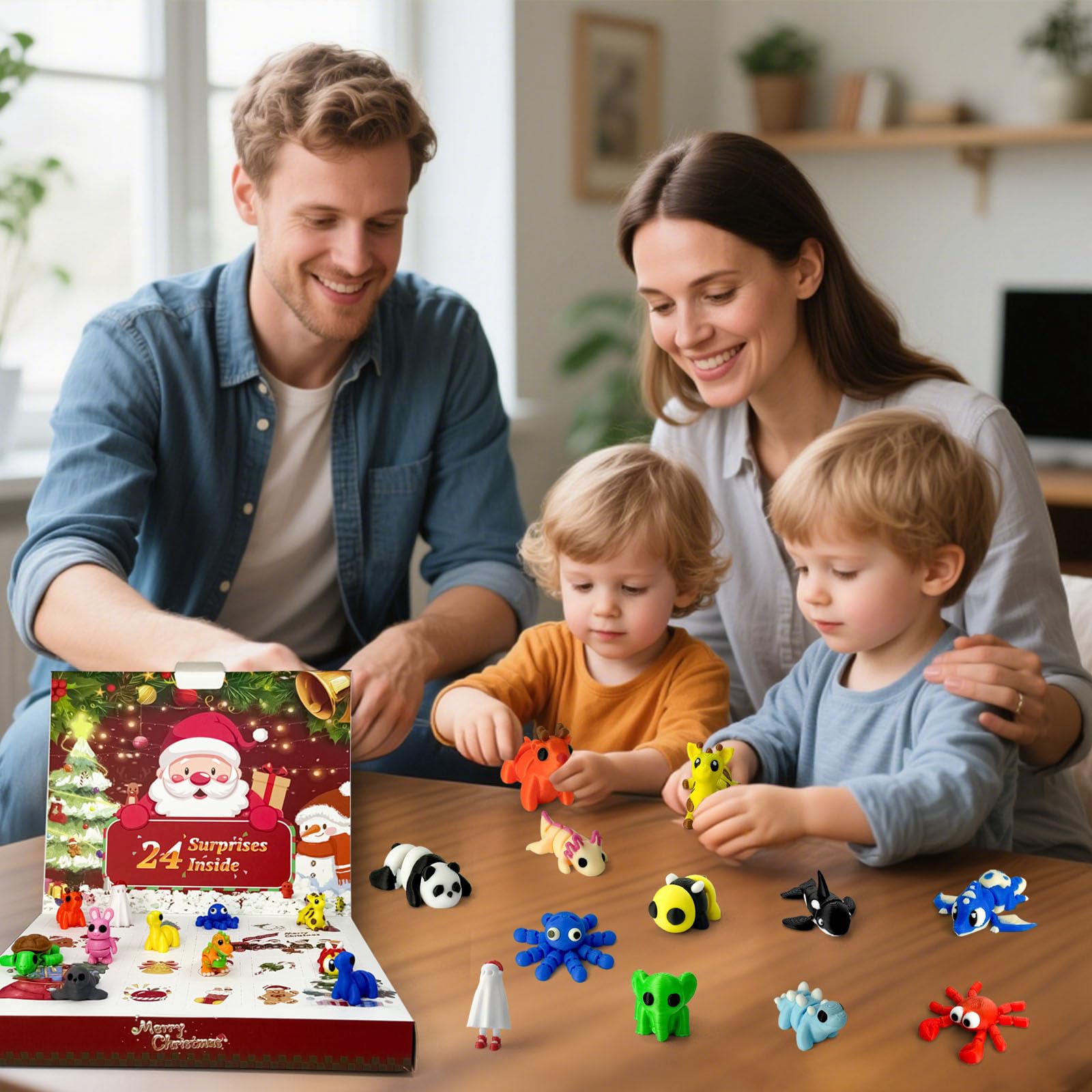 Christmas advent calendar 2025 3D printing animals, 24 Days Christmas Countdown Calender Toys Set, Xmas Gifts Advent Calendars for Boys Girls Ages 4-8 3-5 8-12 (Animal-A) - Medaid International