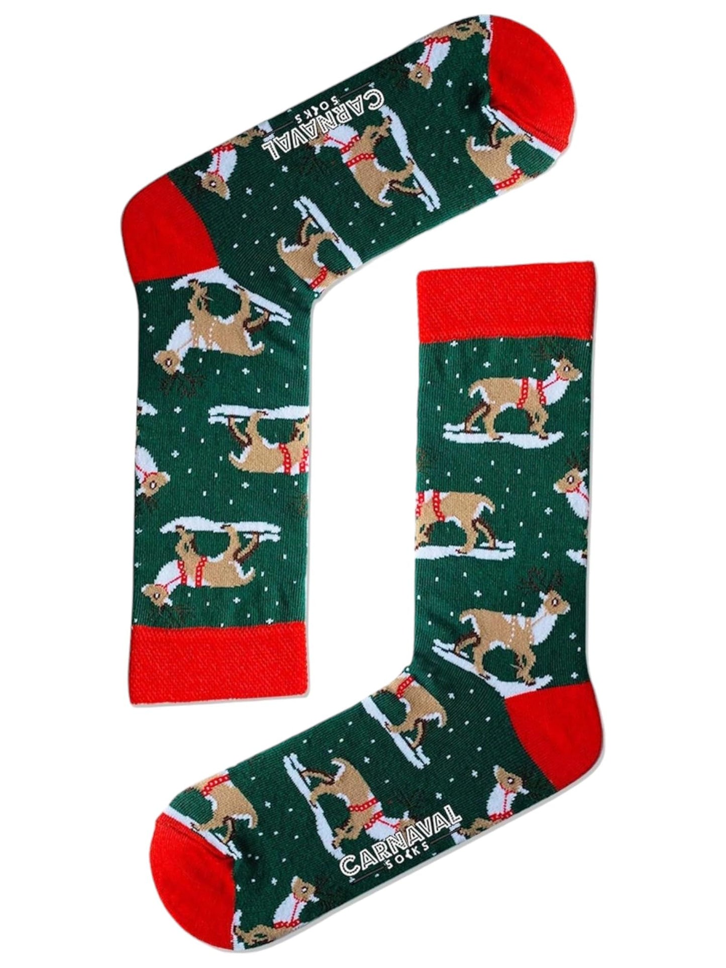 CARNAVAL SOCKS THE PARTY HAS BEGUN Women's & Men's Christmas Novelty Socks, Multicolor Cartoon Crew Length, 2 Count, Adults, Christmas Lovers, Novelty Socks Enthusiasts - Medaid International