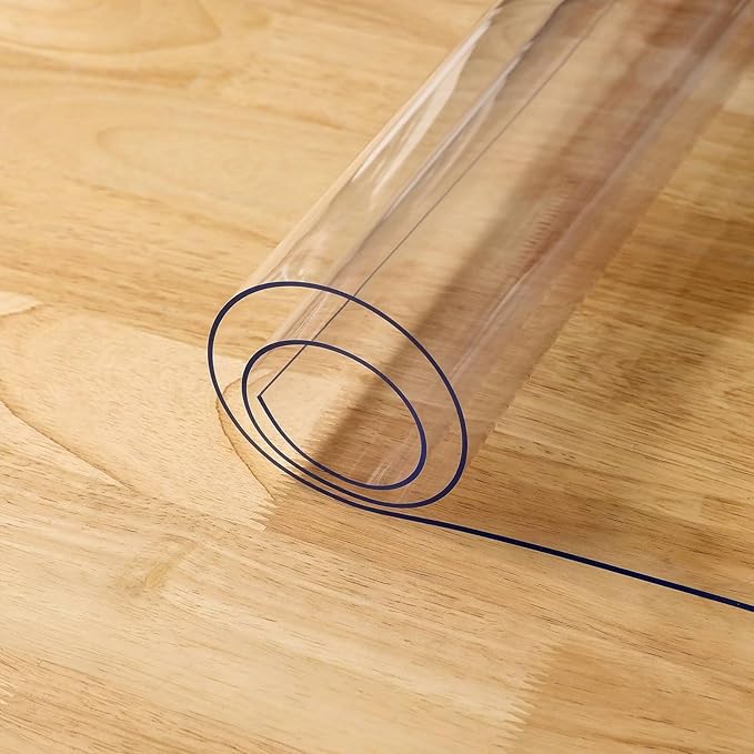 غطاء طاولة شفاف PVC سميك – 106×183 سم – قابل للقص ومقاوم للماء