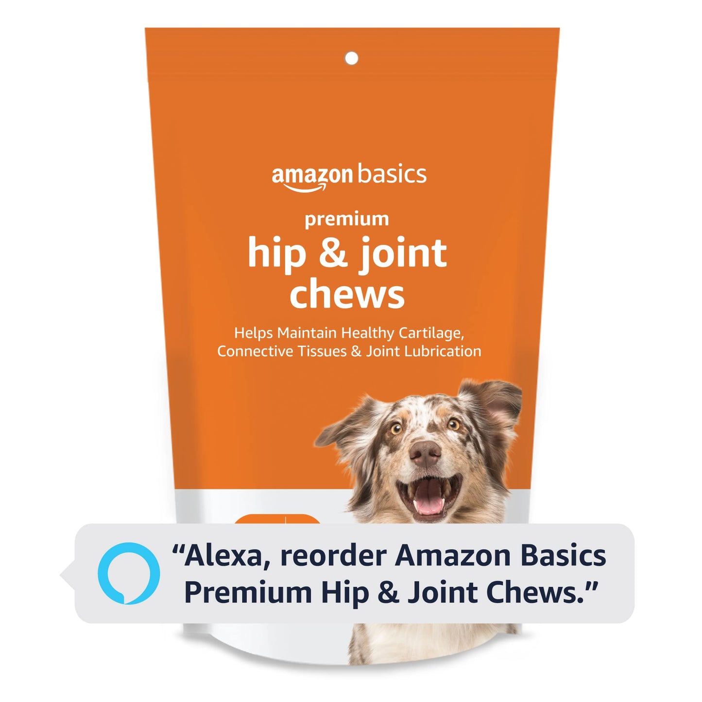 Amazon Basics Premium Dog Hip & Joint Supplement Chews with EPA and DHA, 60 Count (Previously Solimo)