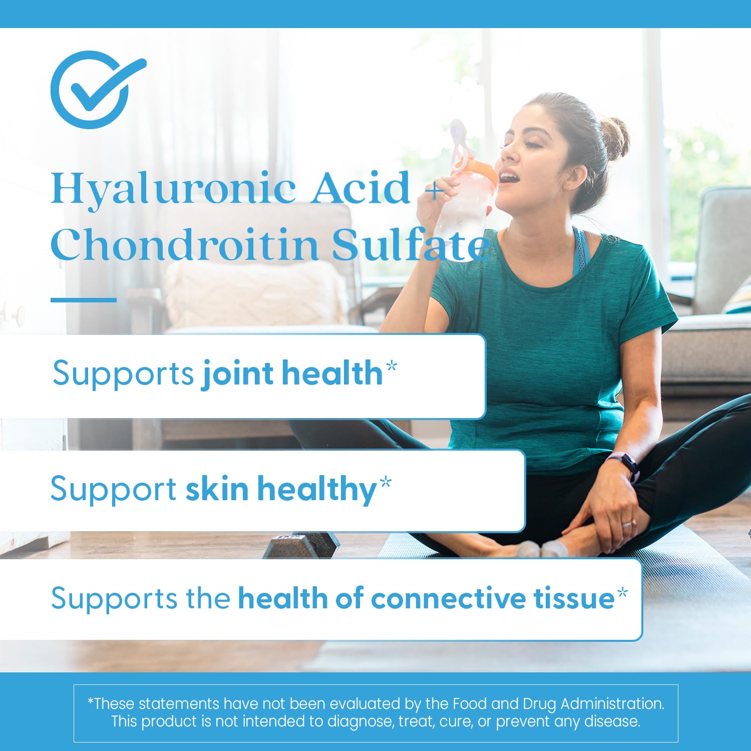 Doctors Best Hyaluronic Acid+ Chondroitin Sulfate, Supports Joint & Skin Health, Non-GMO, Gluten Free, Soy Free 60 Veggie Capsules - Medaid International