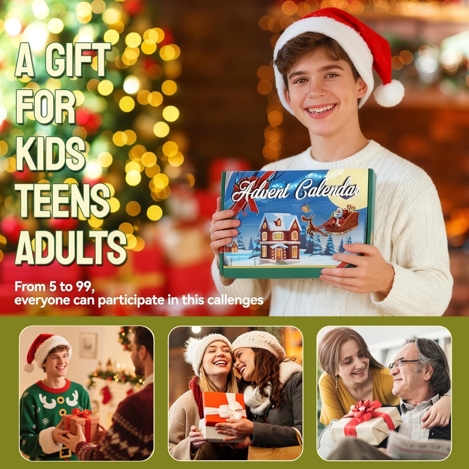 Advent Calendar 2025, Christmas Countdown Calendar Gift Box with 24 Brain Teaser Puzzles, 24 Days Wooden Brain Teaser Puzzles Xmas Countdown Calendar Challenge for Adults Teens Boys Girls - Medaid International