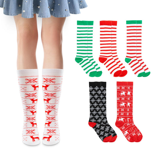 KHJCXS 6 Pairs Women Colorful Fun Novelty Socks spring gifts for women striped socks compression stockings Fluffy Soft Warm for Women Girl - Medaid International