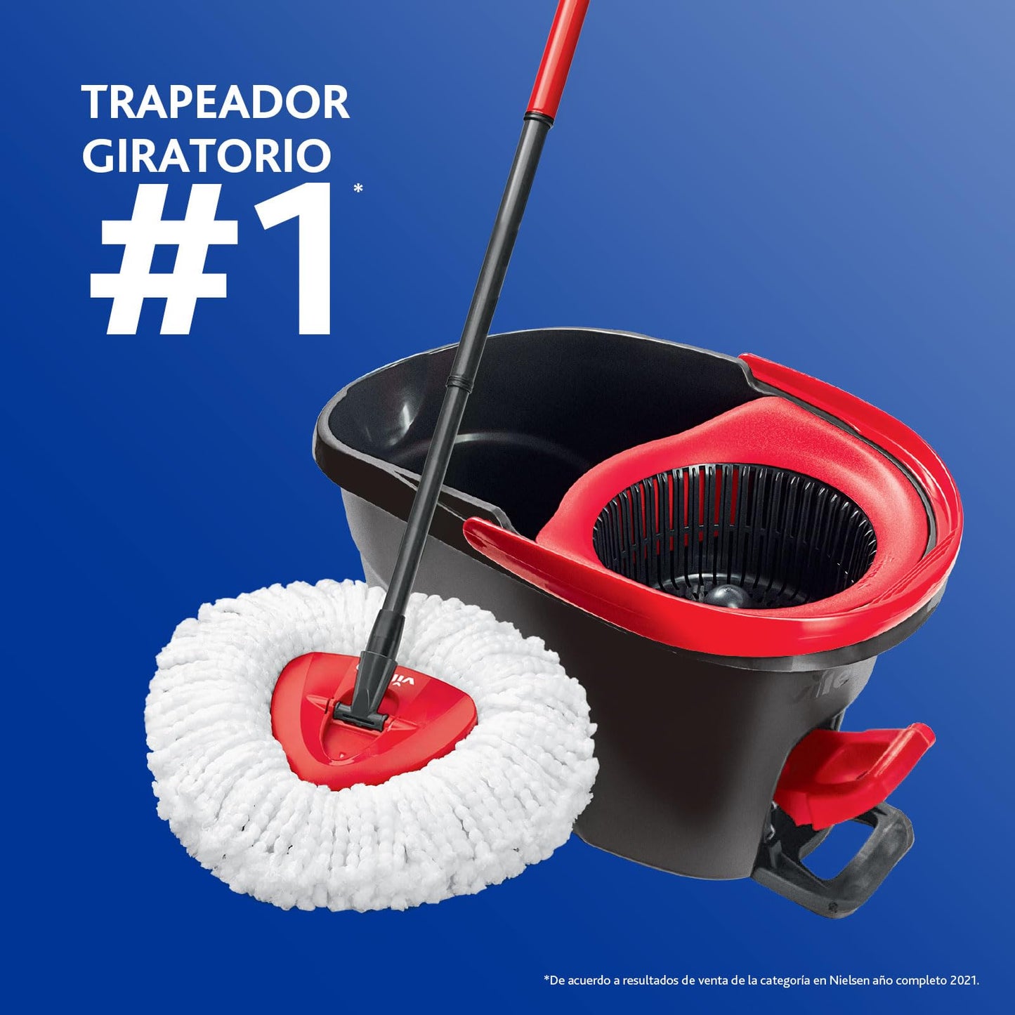 Vileda Easy Wring and Clean Microfibre Mop and Bucket with Power Spin Wringer - Medaid International