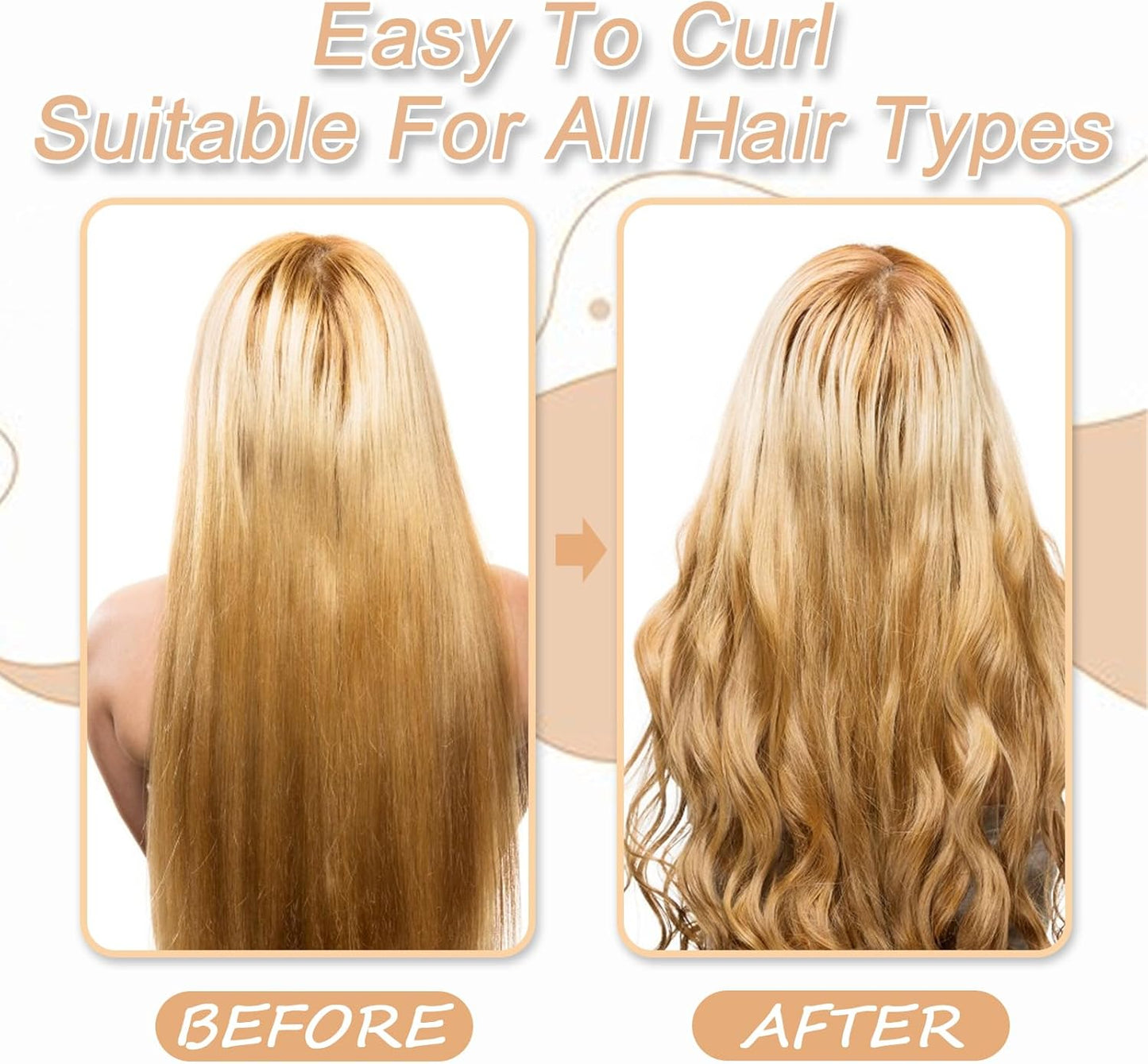 Heatless Hair Curler Overnight Curls Blowout Rods Headband No Heat Curlers to Sleep in Large Rods Hair Rollers Blowout Look for Short Hair Styling Tools Silk Hair Wrap Curling Set (Black, Regular) - 4 pcs - Medaid International