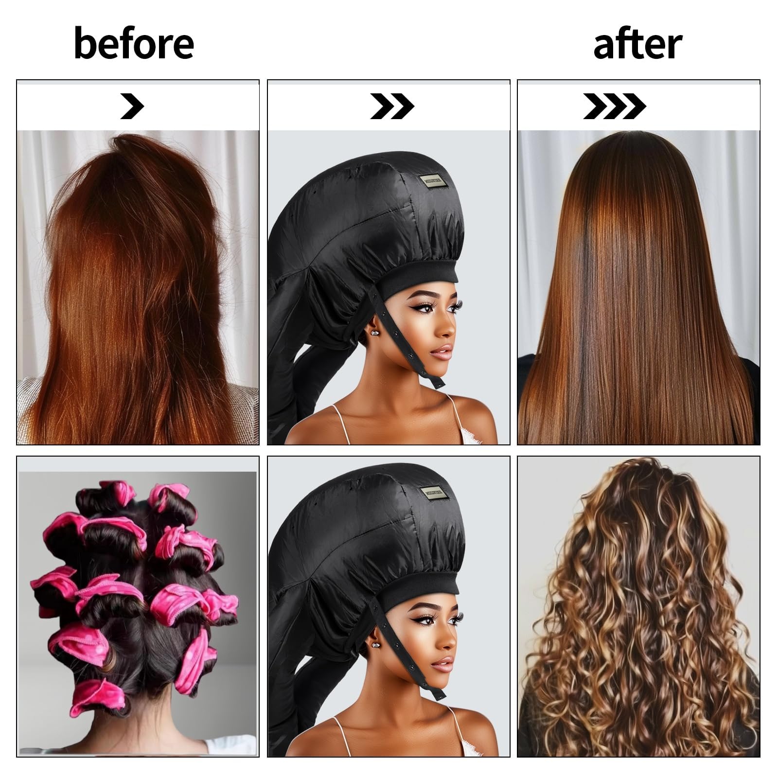 Hair Dryer Diffuser Attachment for Curly Hair,Portable Easy Use for Travel or Apartment,Curly Hair Diffuser Bonnet for Deep Conditioning at Home - Medaid International
