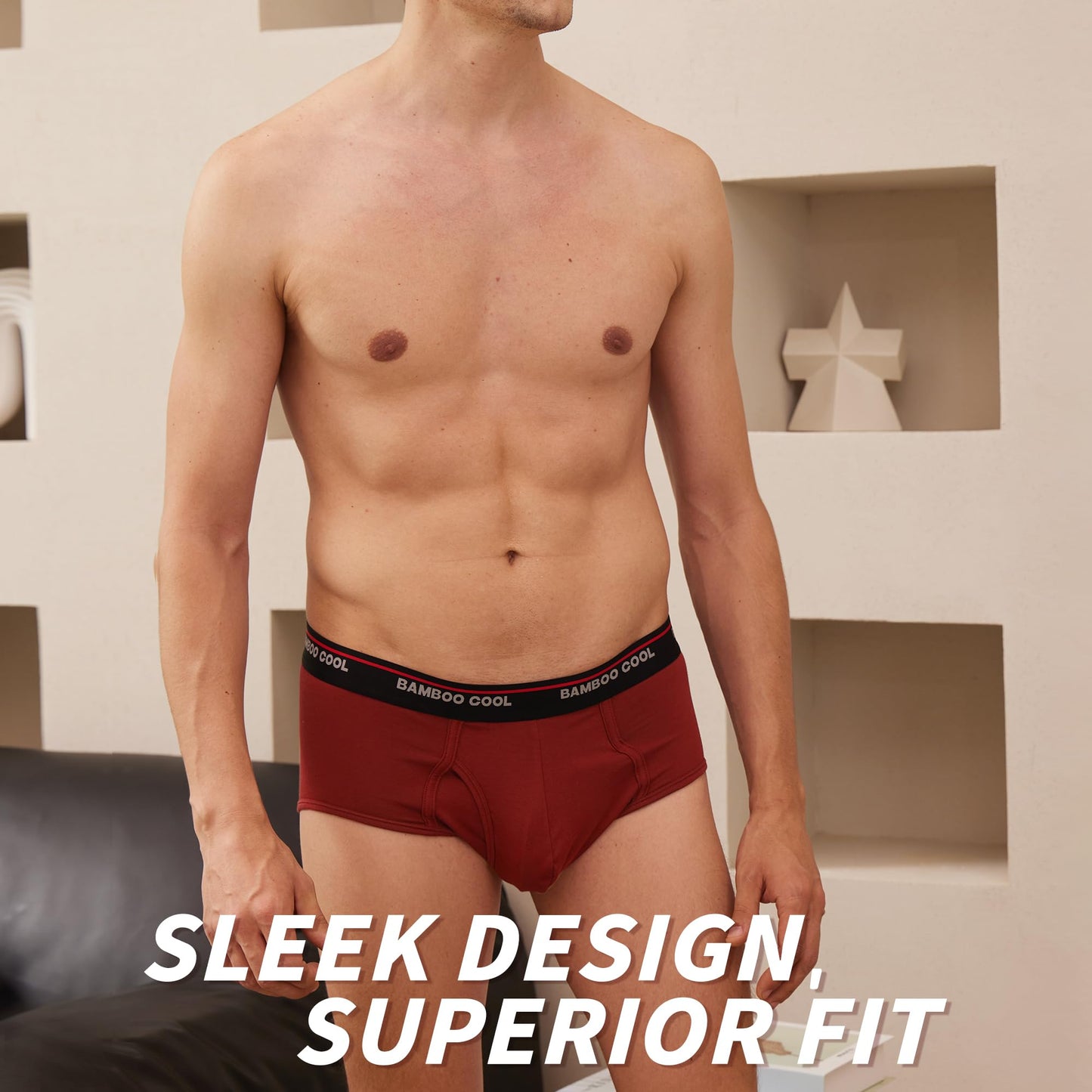 BAMBOO COOL Mens Breathable Soft Underwear Open-fly Classic Briefs, Tag-free, 6 Pack - Medaid International