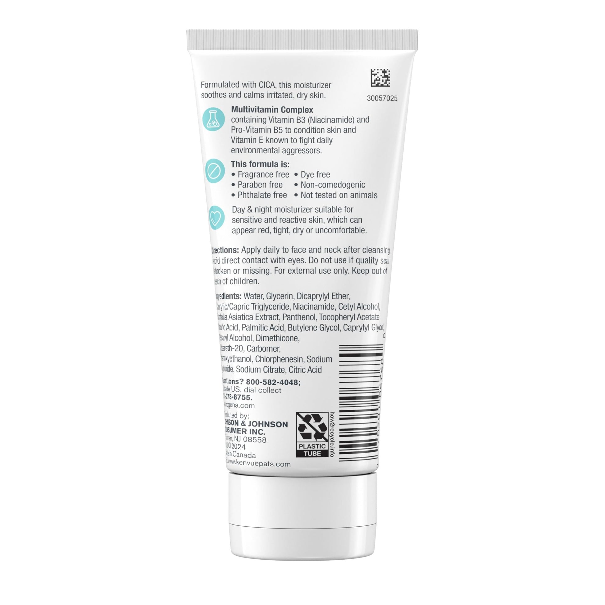 Neutrogena Fragrance Free Daily Facial Moisturizer, Face & Neck Moisturizer for Sensitive Skin with Vitamin B3, Pro-Vitamin B5 & Vitamin E Supports Skin's Dynamic Barrier, 3.4 fl. oz - Medaid International