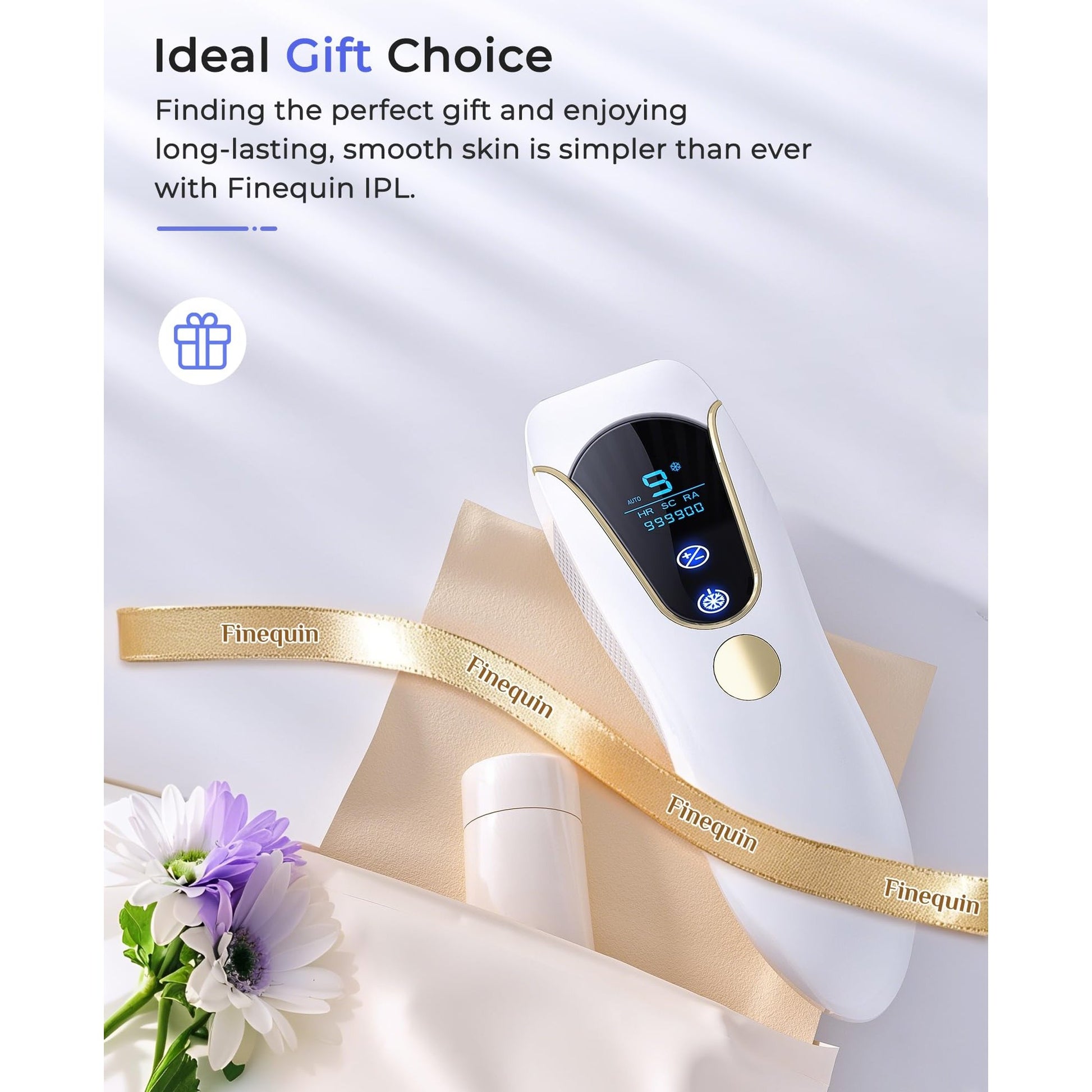 Finequin Laser Hair Removal for Women and Men, Air 15 Ice-cooling IPL Device Hair Removal for Nearly Painless & Long-Lasting Results From Home, 3 Modes & Auto Flashing for Fast Full Body Hair Removal - Medaid International