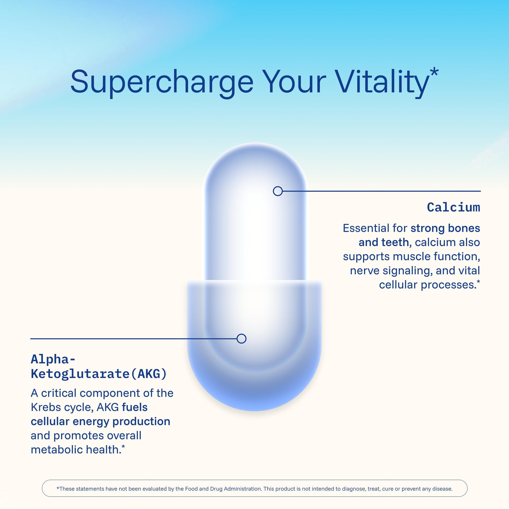 ProHealth, Ca AKG Supplement (Alpha Ketoglutarate) (1,000 mg per 2 Capsule Serving, 60 Capsules). Supports Metabolic Function and Healthy Aging Processes. - Medaid International