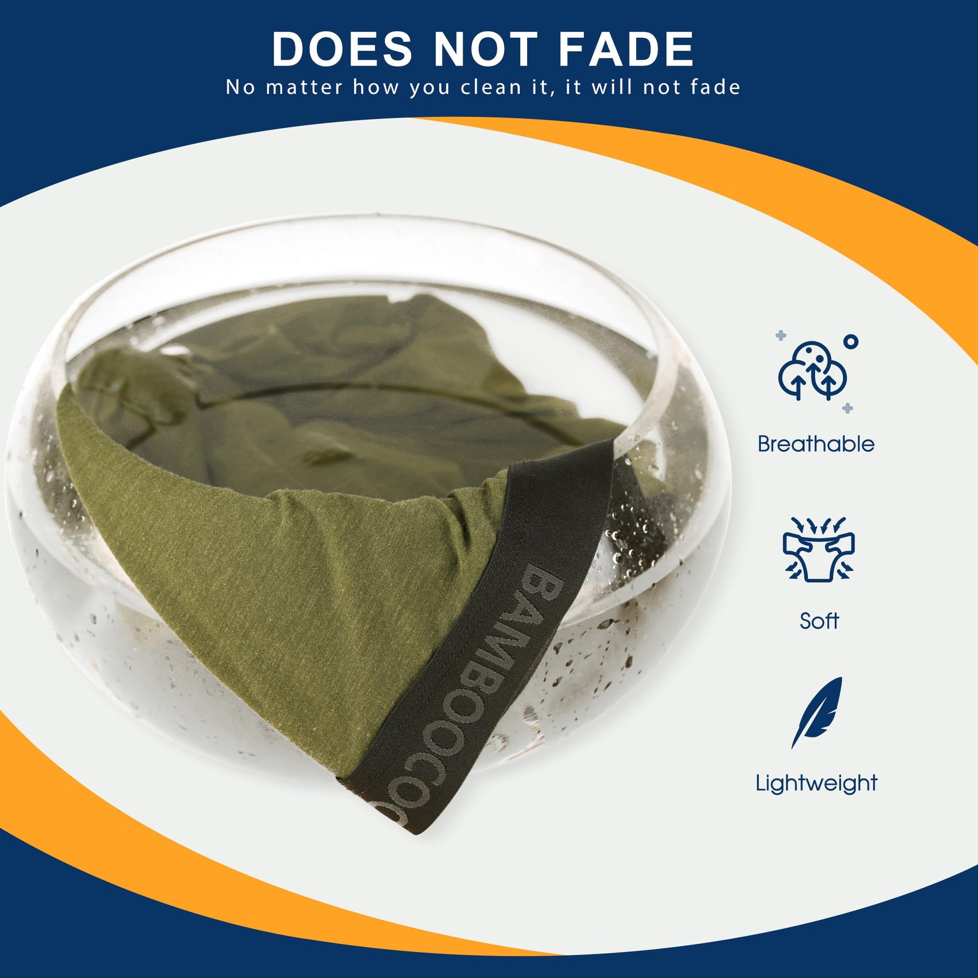 BAMBOO COOL Men's Underwear Breathable Boxer Briefs with Fly Moisture-Wicking Lightweight Underwear - Medaid International