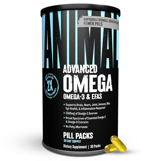 Animal Advanced Omega Essential Fatty Acids - High Potency 3500mg Omega 3 & Omega 6 Supplement with EPA, DHA, ALA, CLA, GLA for Heart, Brain, Joint, Skin, Eye, Metabolism, Immune Health - 30 Day Pack - Medaid International