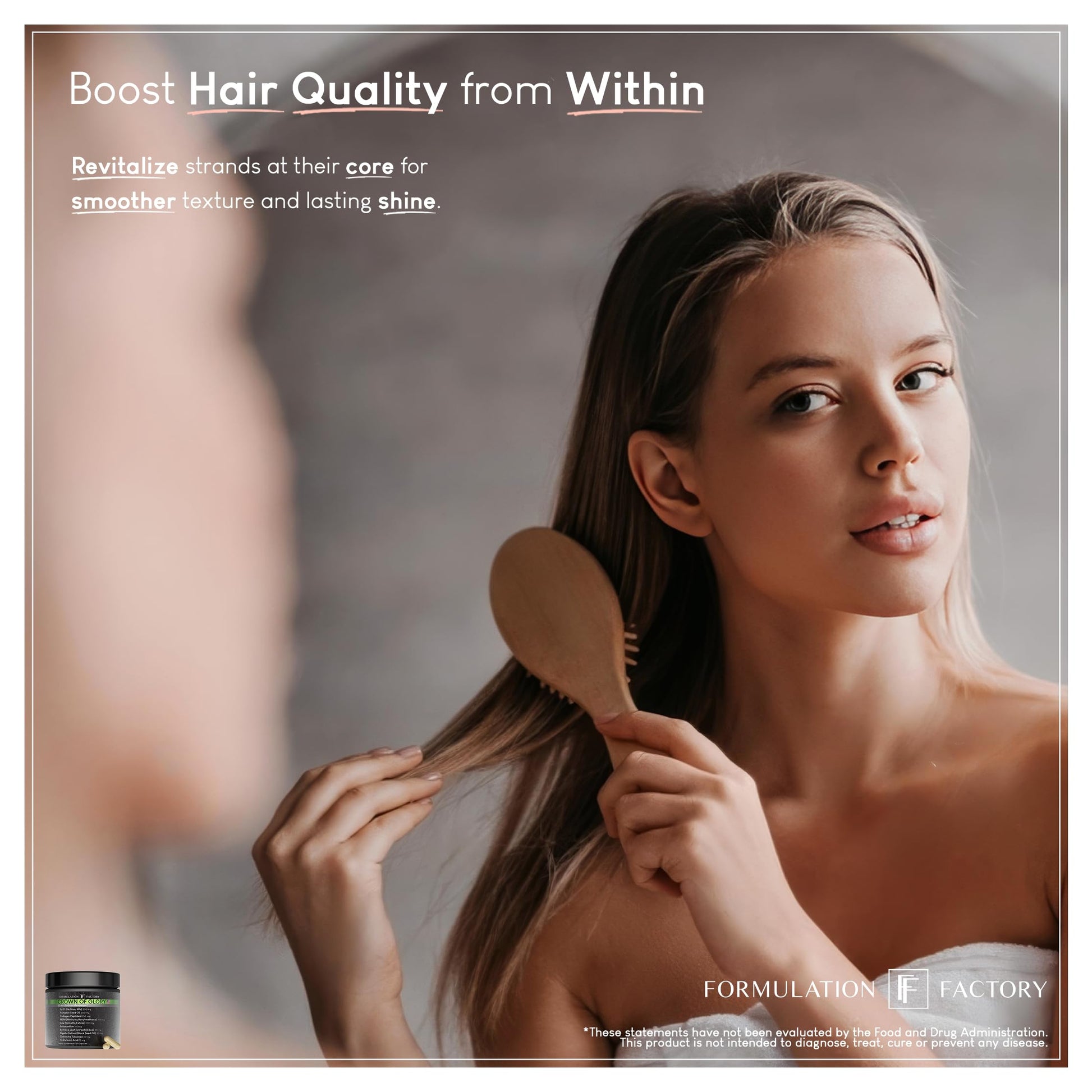 Formulation Factory Crown of Glory 10-in-1 Hair Growth Maximizer, DHT Blocker with Saw Palmetto, Fo-Ti, Collagen, Supports Thicker Hair & Scalp Health (2 Month Supply, 120 Capsules) - Medaid International