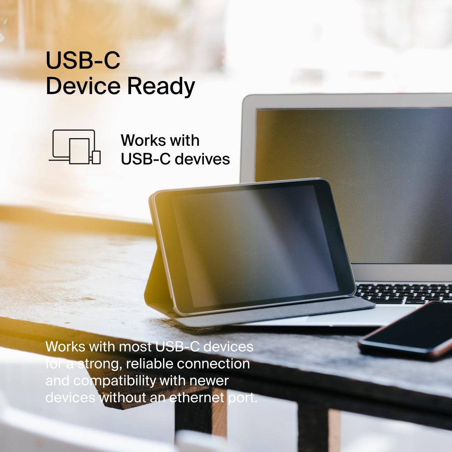Belkin USB Type C to 2.5 Gb Ethernet Adapter, USB-IF Certified Thunderbolt 3 & 4 / USB-C to LAN Network Adapter Compatible with MacBook Pro/Air, iPad Pro, XPS, Surface, and Other USB C Devices - Medaid International