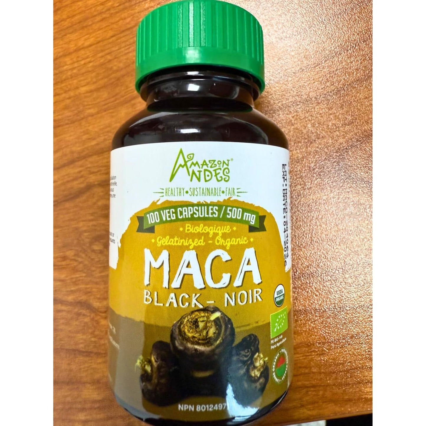 Black Maca Root Capsules l Organic Vegan Pills l 1500mg per Serving l Reproductive Health for Men l Natural Energy Booster l Adaptogen Function l Non GMO and Gluten Free l Amazon Andes - Medaid International