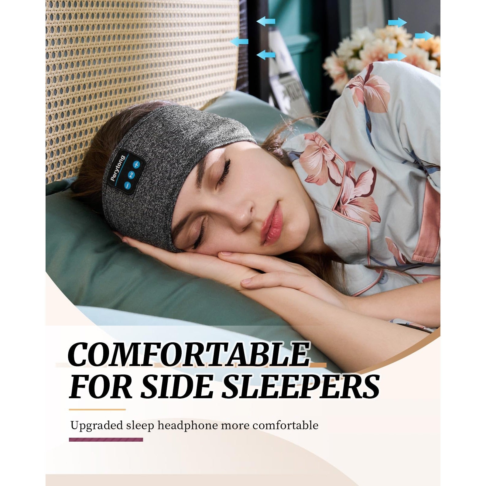 Perytong Sleep Headphones Wireless, Bluetooth Sports Headband Headphones with Ultra-Thin HD Stereo Speakers Perfect for Sleeping,Workout,Jogging,Yoga,Insomnia, Air Travel, Meditation - Medaid International