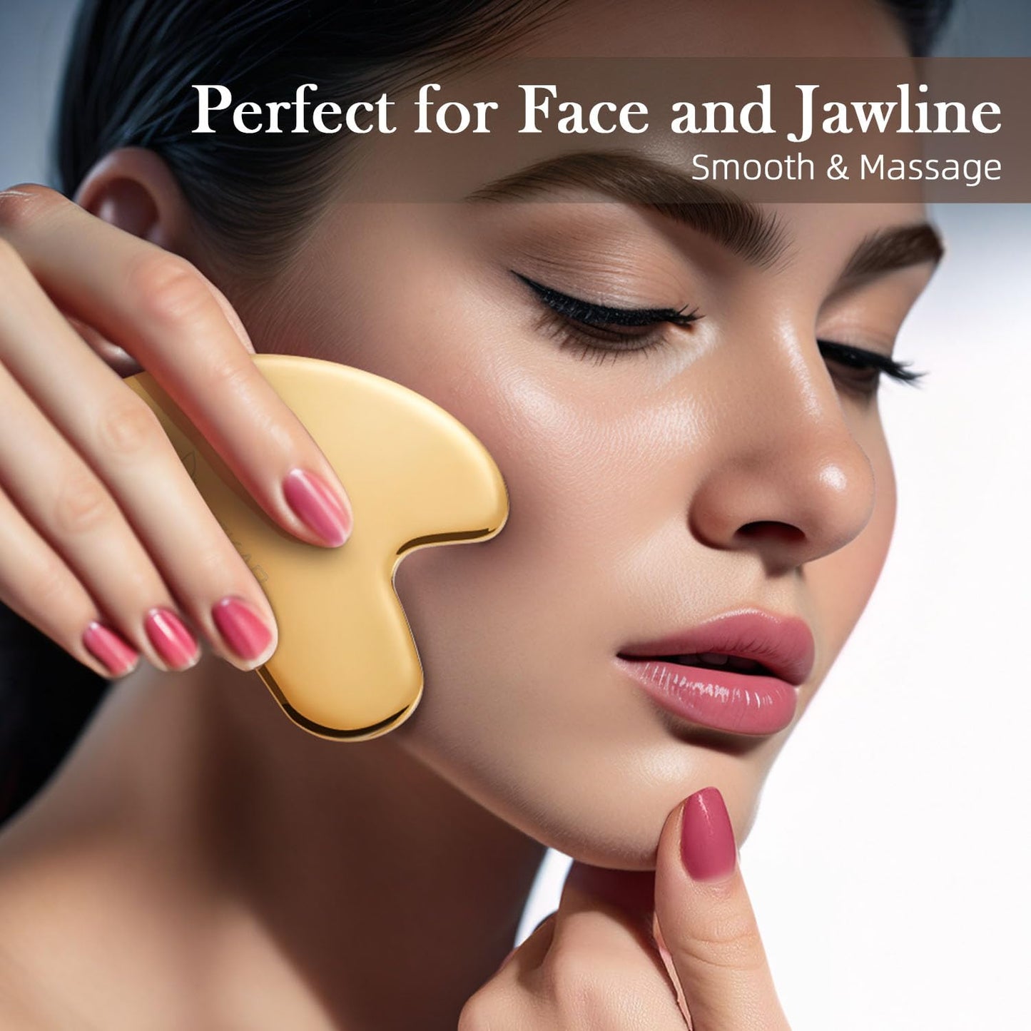 BESKAR Gua Sha Facial Tools, Stainless Steel Guasha Massage Sticks for Jawline Sculpting, Tighten Face Skin and Reduce Wrinkles, Face Eyes Body Neck Massage Tool, Skin Care Gift - Medaid International