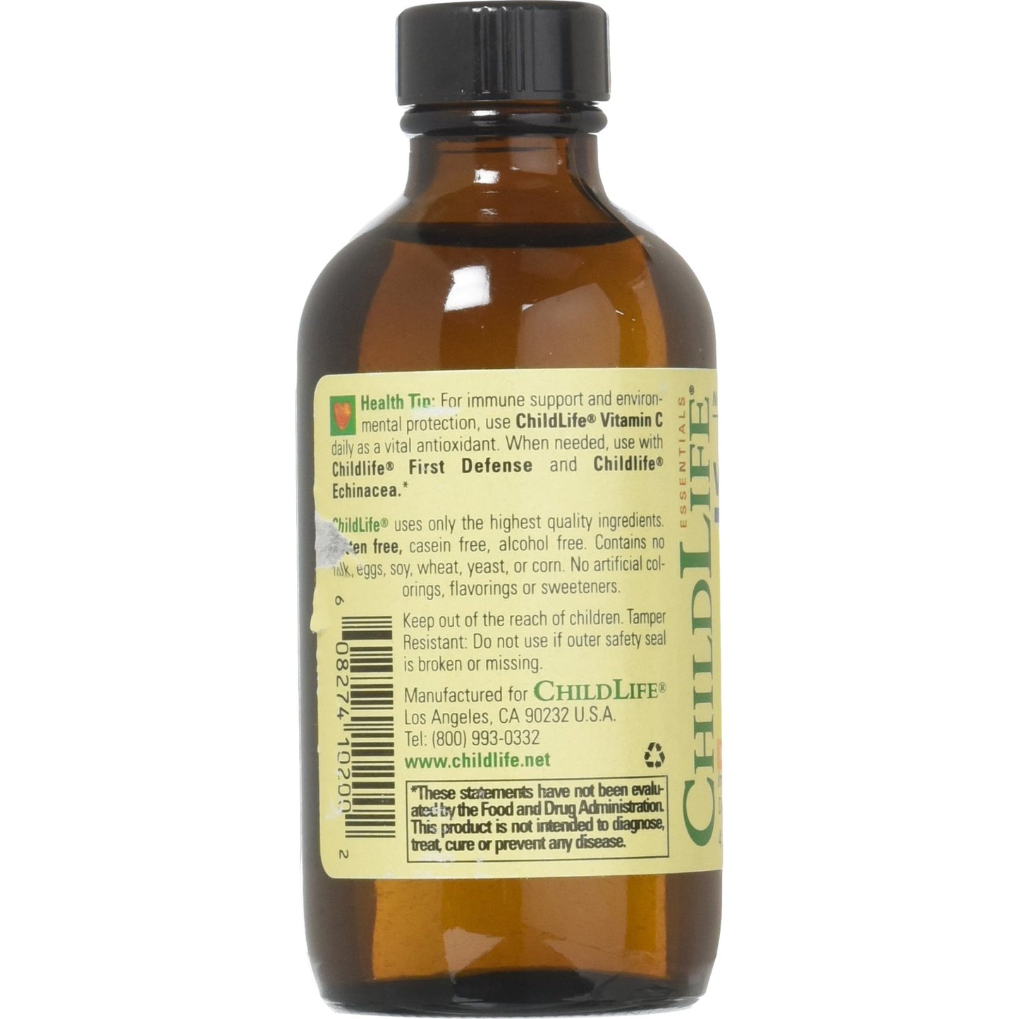 CHILDLIFE ESSENTIALS Liquid Vitamin C - Pure Vitamin C Liquid Supplement for Kids, Toddlers, & Babies, Immune System Support, Natural Orange Flavor, 4 Fl Oz (Pack of 1) - Medaid International