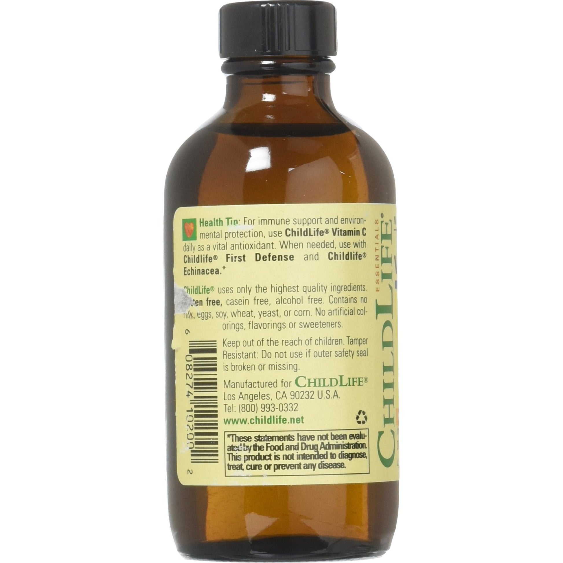 CHILDLIFE ESSENTIALS Liquid Vitamin C - Pure Vitamin C Liquid Supplement for Kids, Toddlers, & Babies, Immune System Support, Natural Orange Flavor, 4 Fl Oz (Pack of 1) - Medaid International